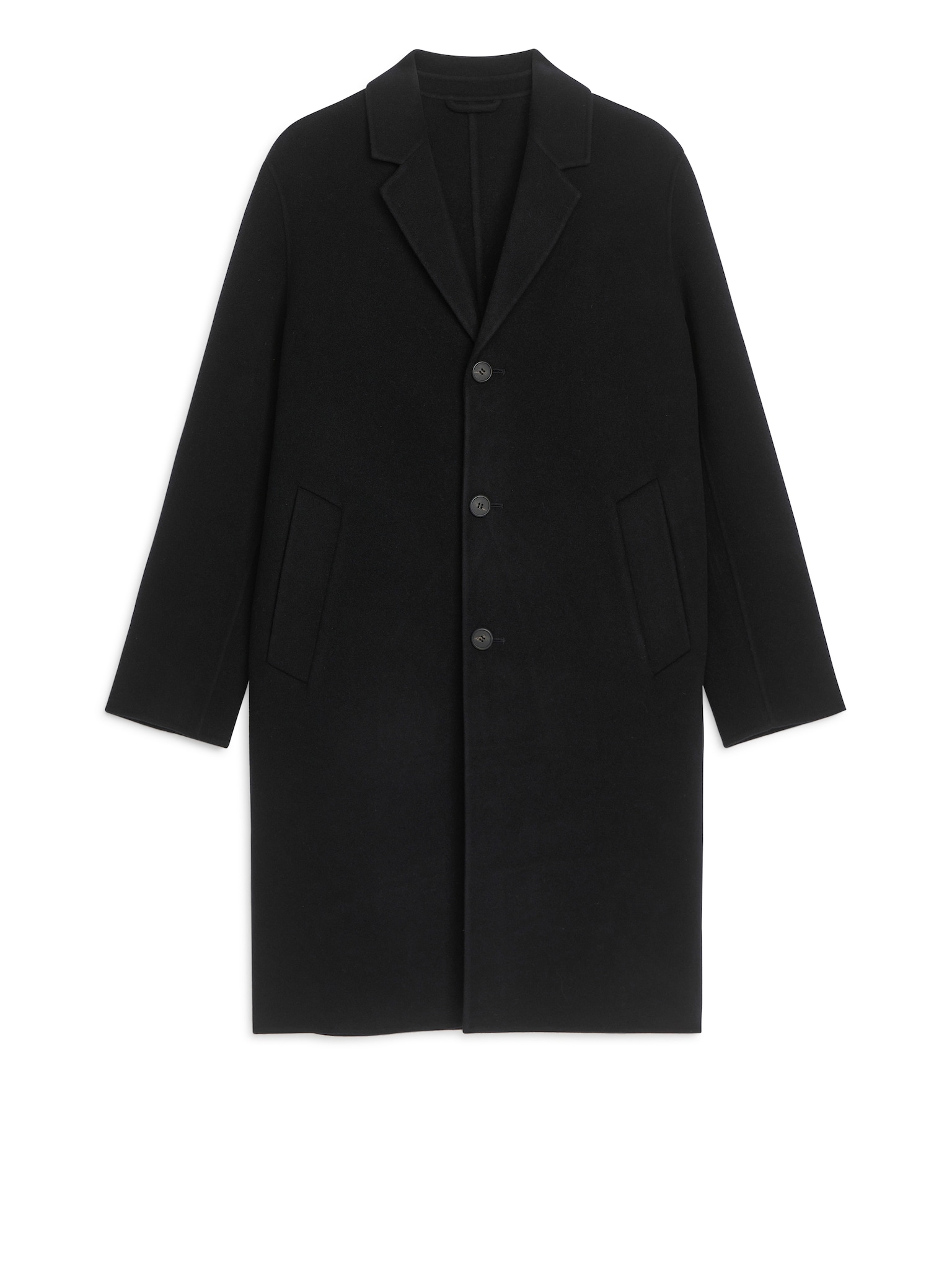 Relaxed Wool Topcoat - Black