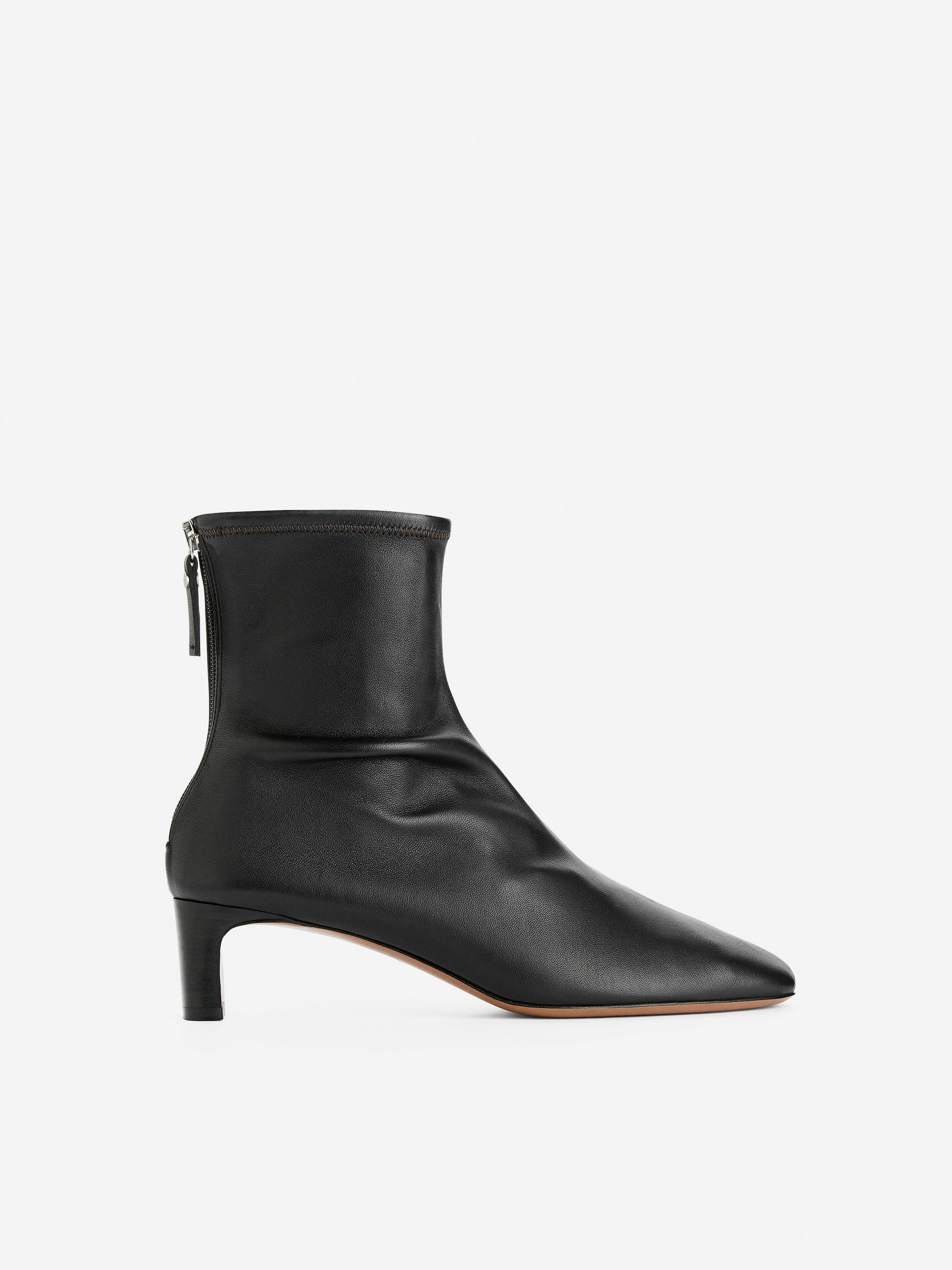 Stretch-Leather Sock Boots-#272628-13042