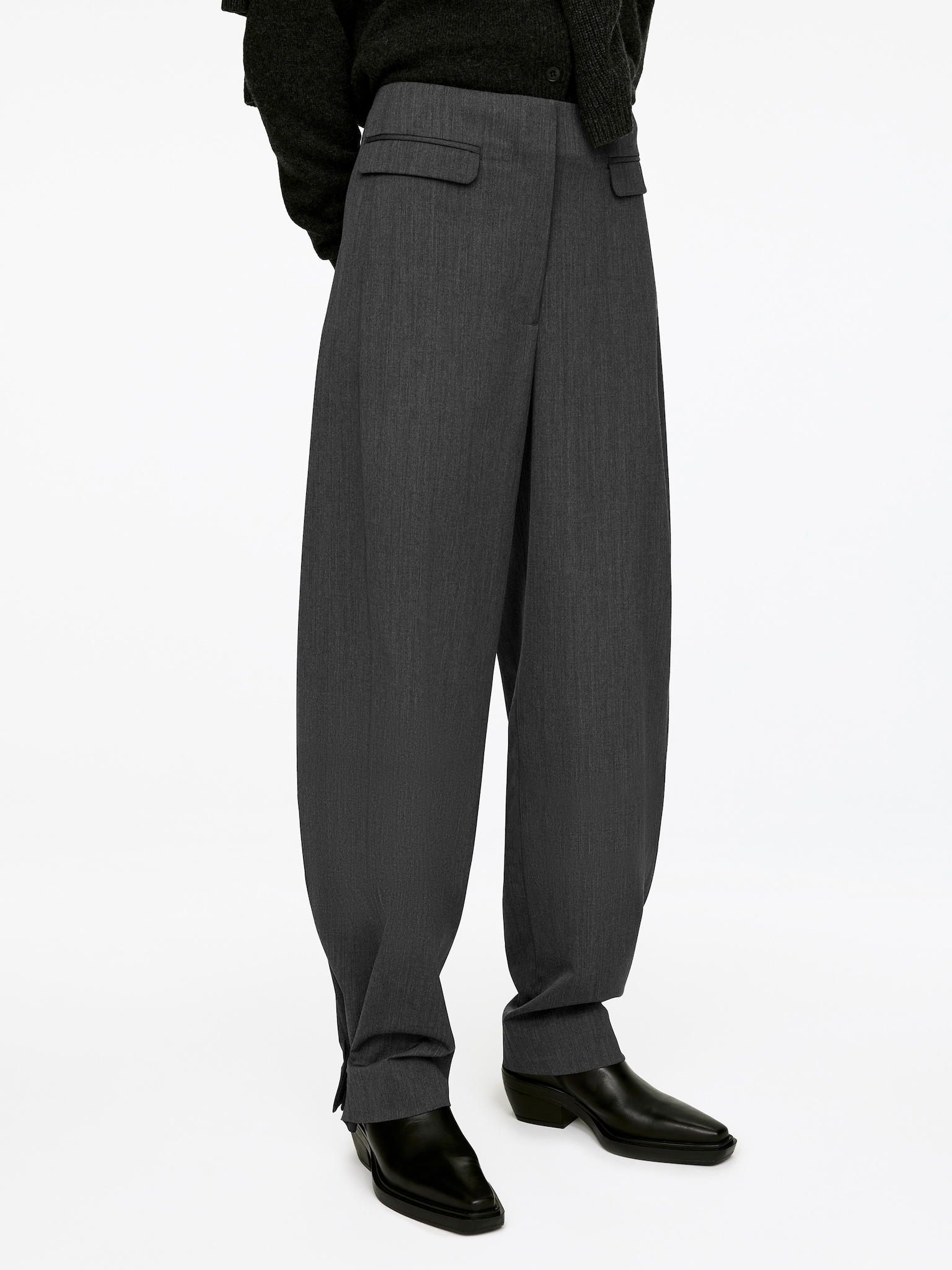 Tailored Wool-Blend Trousers - Grey - 6
