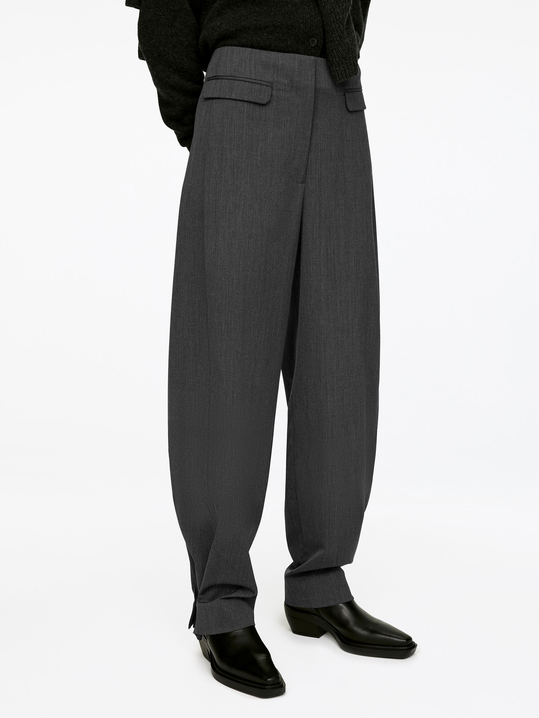 Skräddad byxa i ullblandning - Grå - Regular fit - Women - StillMedia/Lookbook - 6