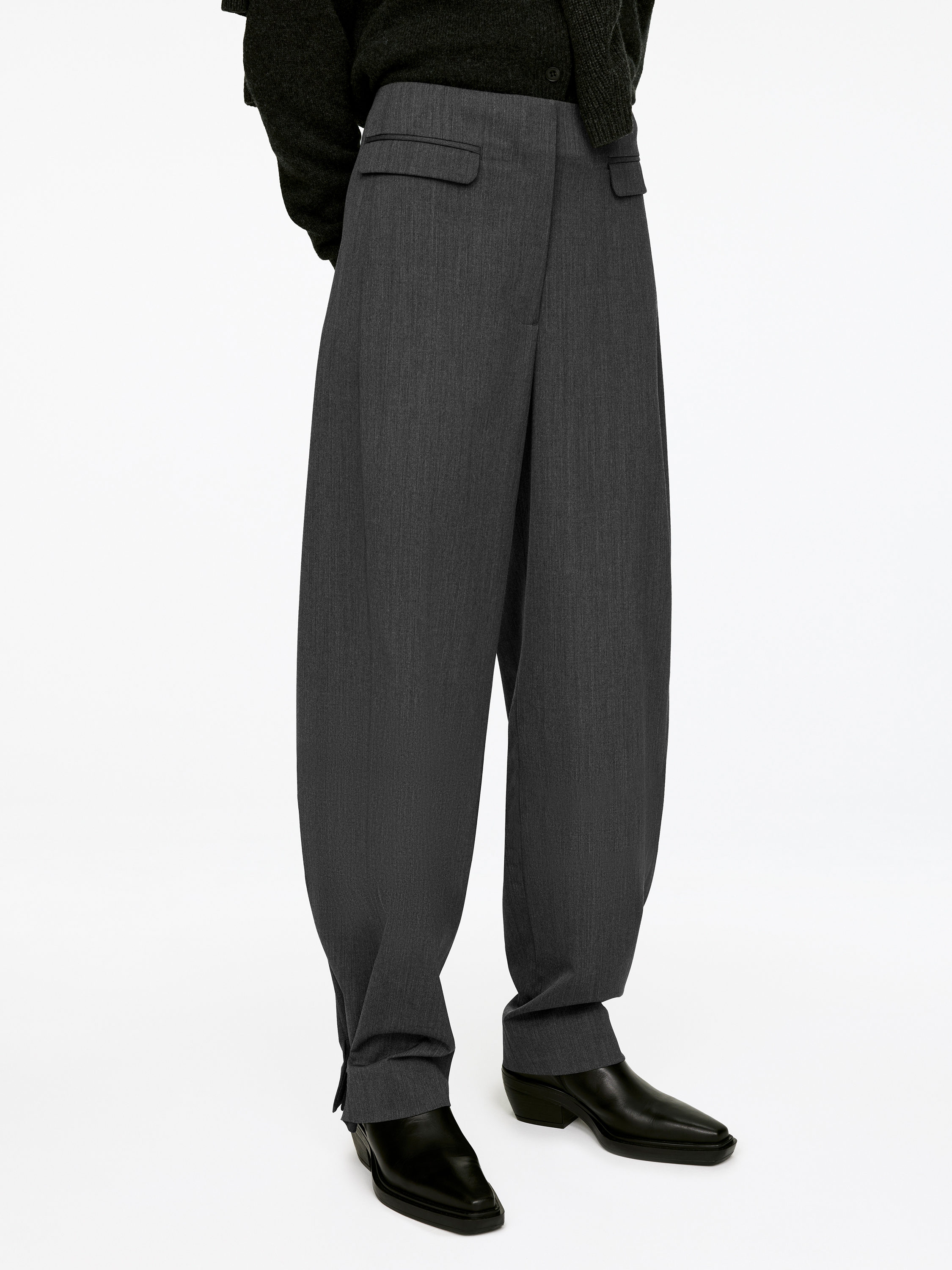 Tailored Wool-Blend Trousers - Grey - Regular fit - Women - StillMedia/Lookbook - 6