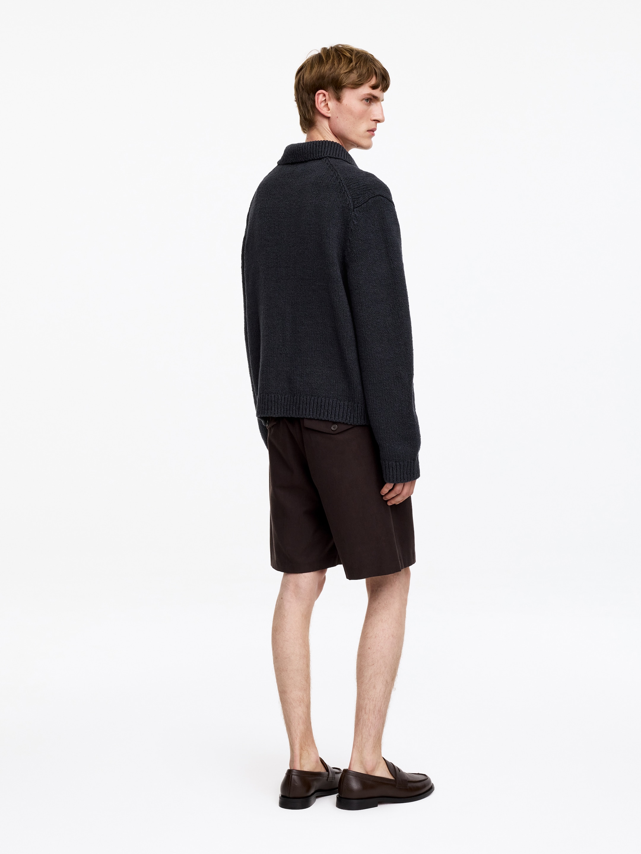 Cardigan zippé en coton mélangé - Bleu foncé - Loose fit - Homme - StillMedia/Lookbook - 9