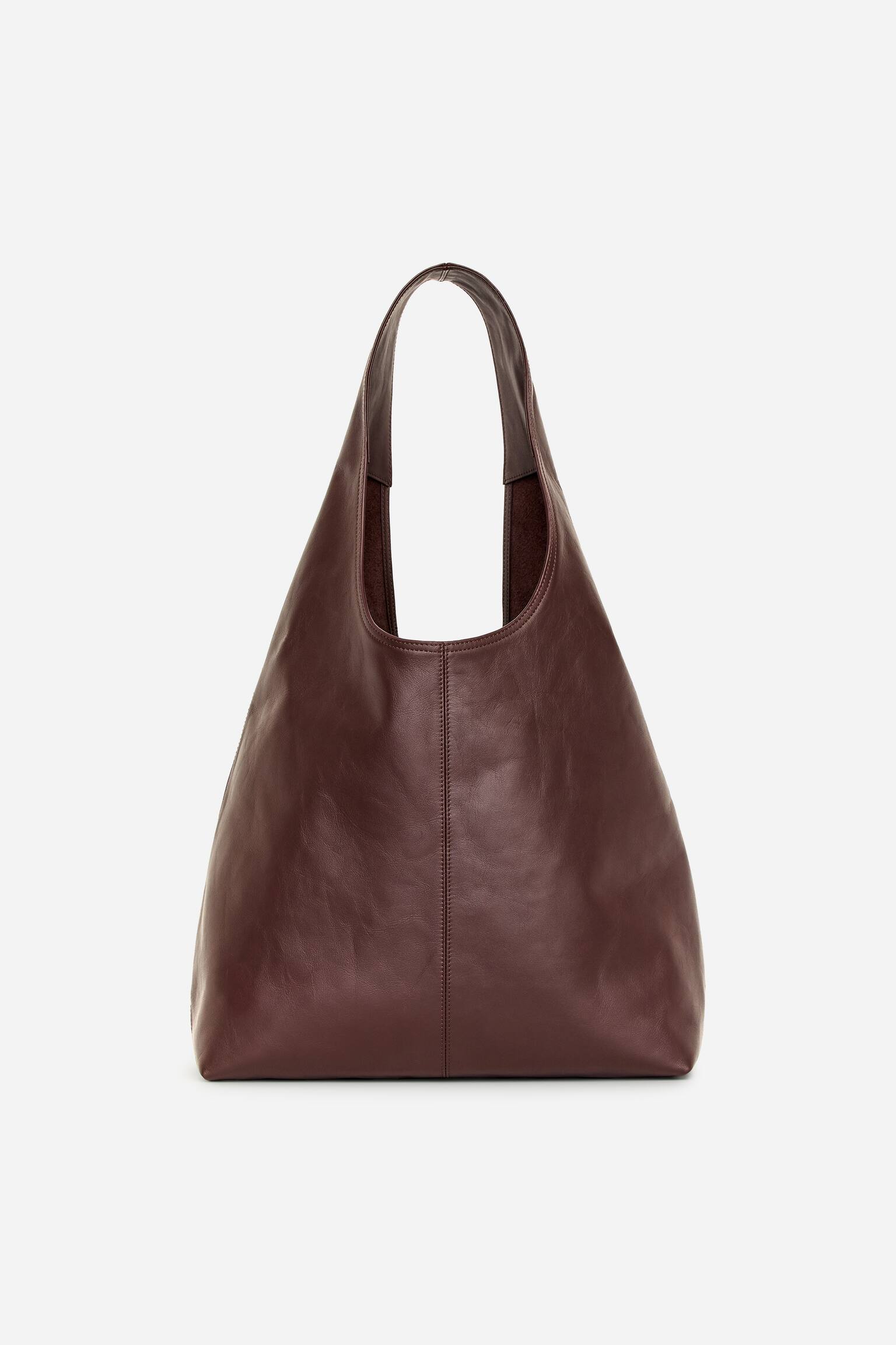 Soepele leren tas - Bruin - 2