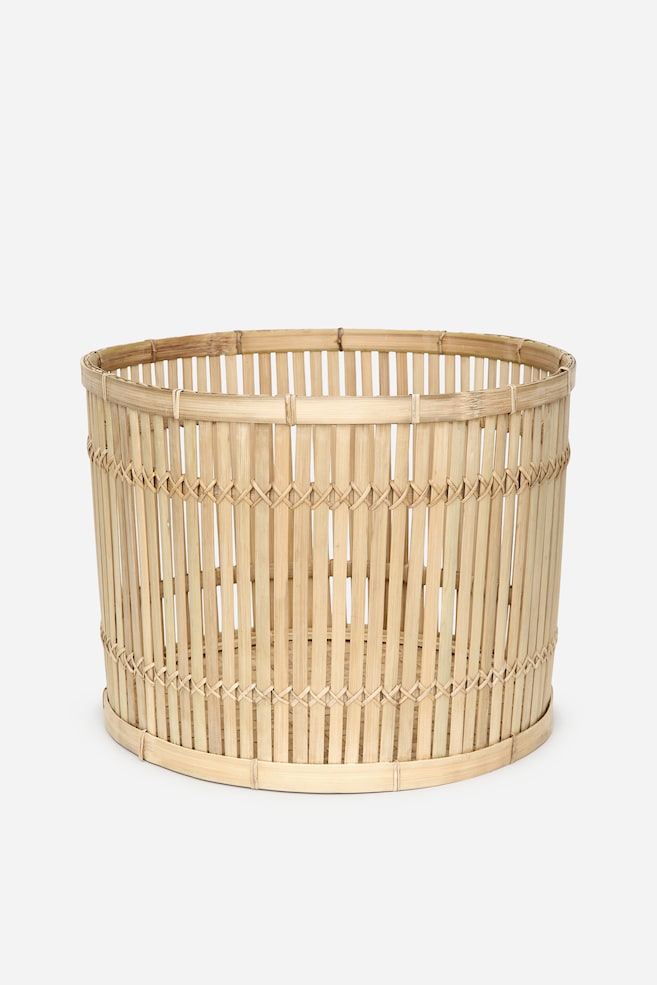 Panier de rangement en bambou - Beige - 1