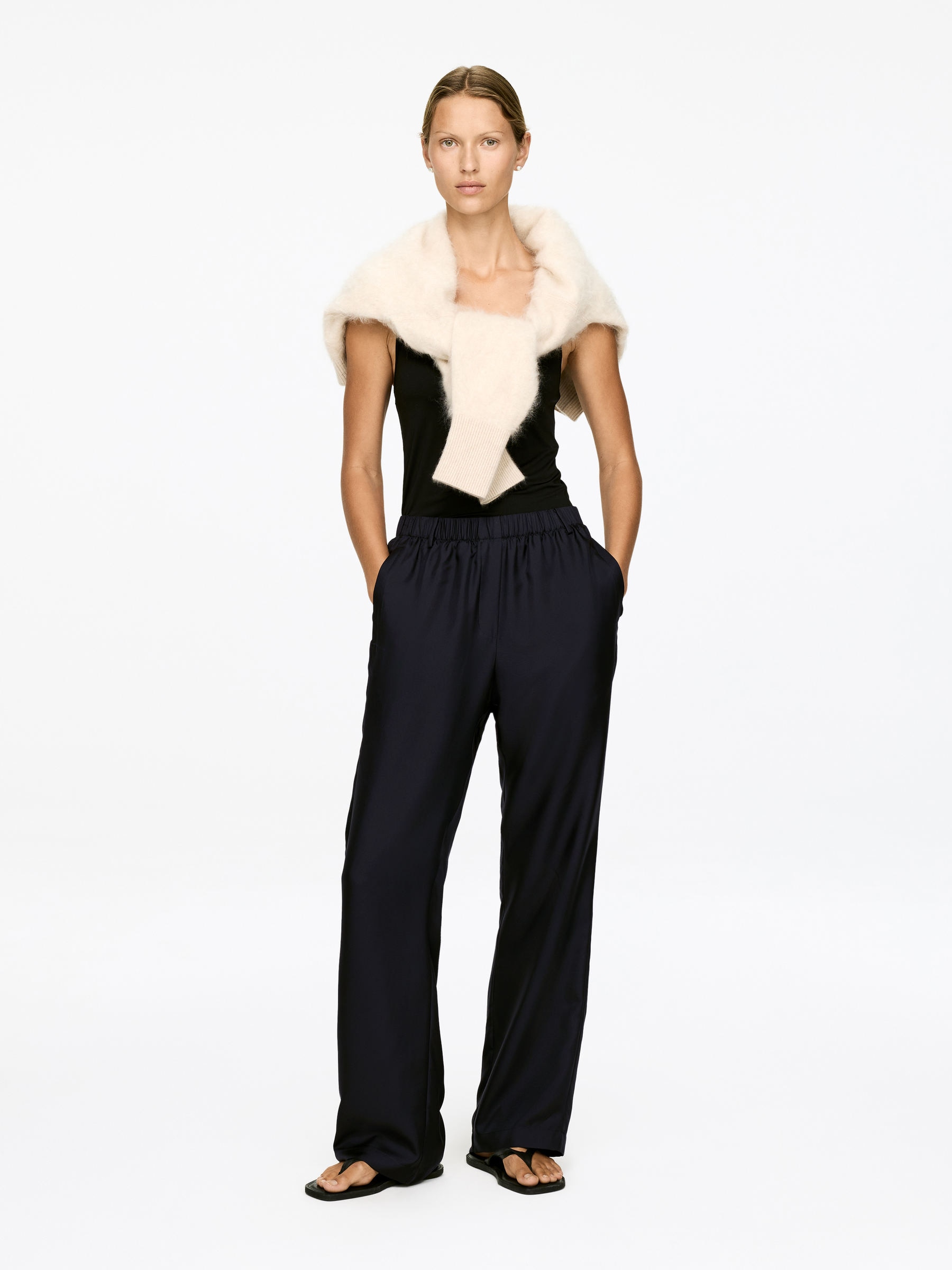Silk Twill Trousers-#363638-16827
