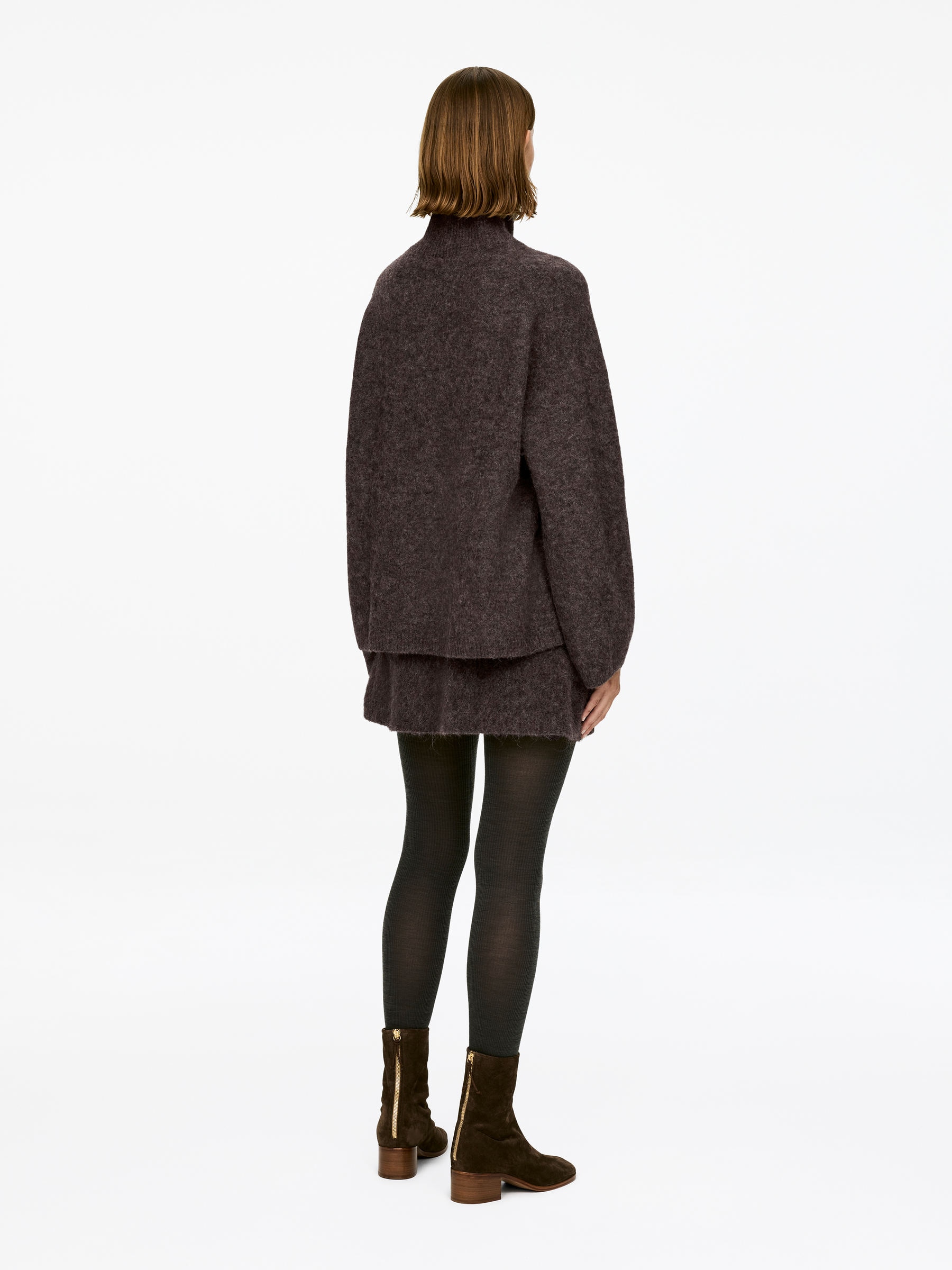 Pull à col roulé - Marron - Oversized - Femme - StillMedia/Lookbook - 3