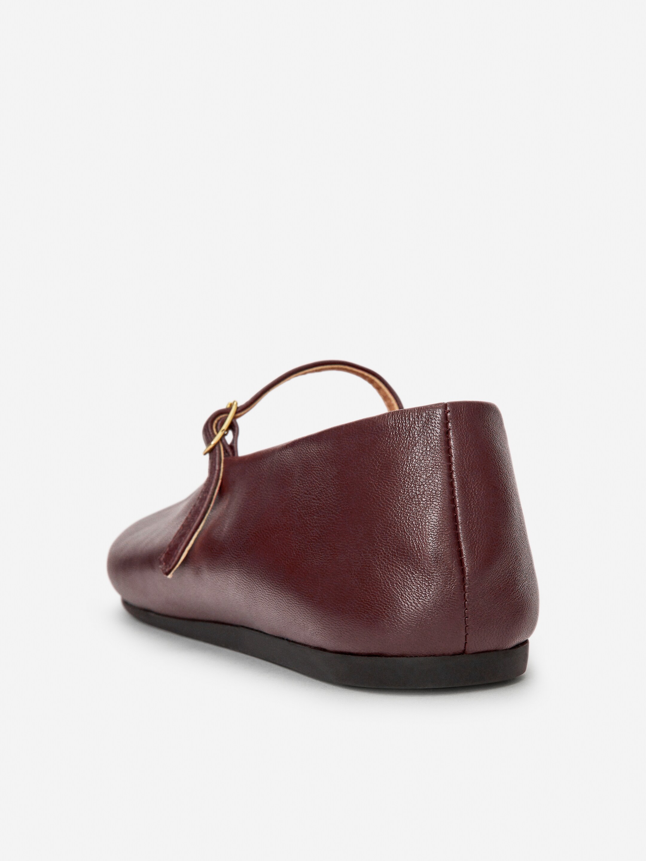 Se større billede: Flade Mary Jane-lædersko - Mørkerød - DAME | H&M DK 4