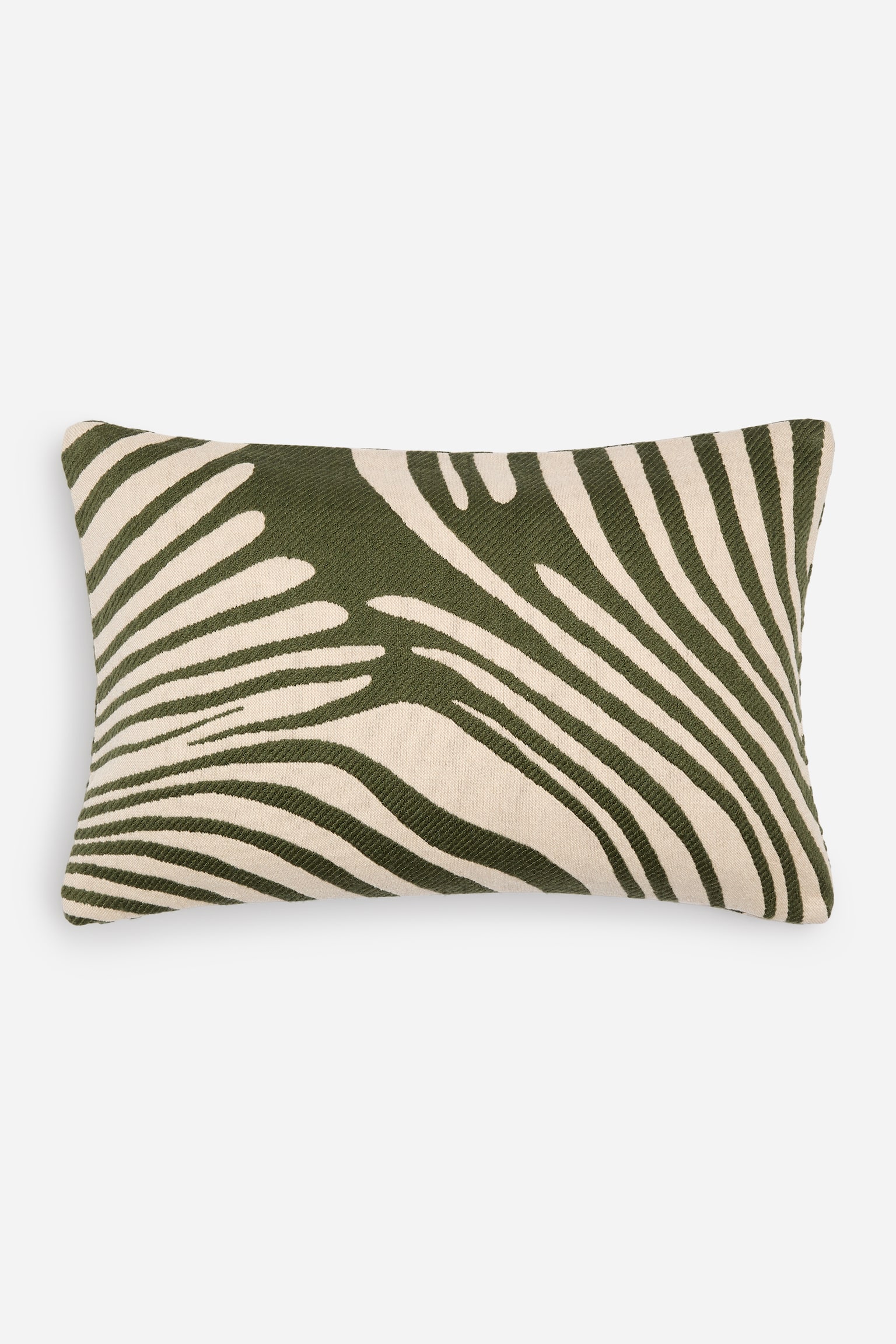 Kussenhoes van wol en katoen, 40 x 60 cm - White/Green/White/Blue