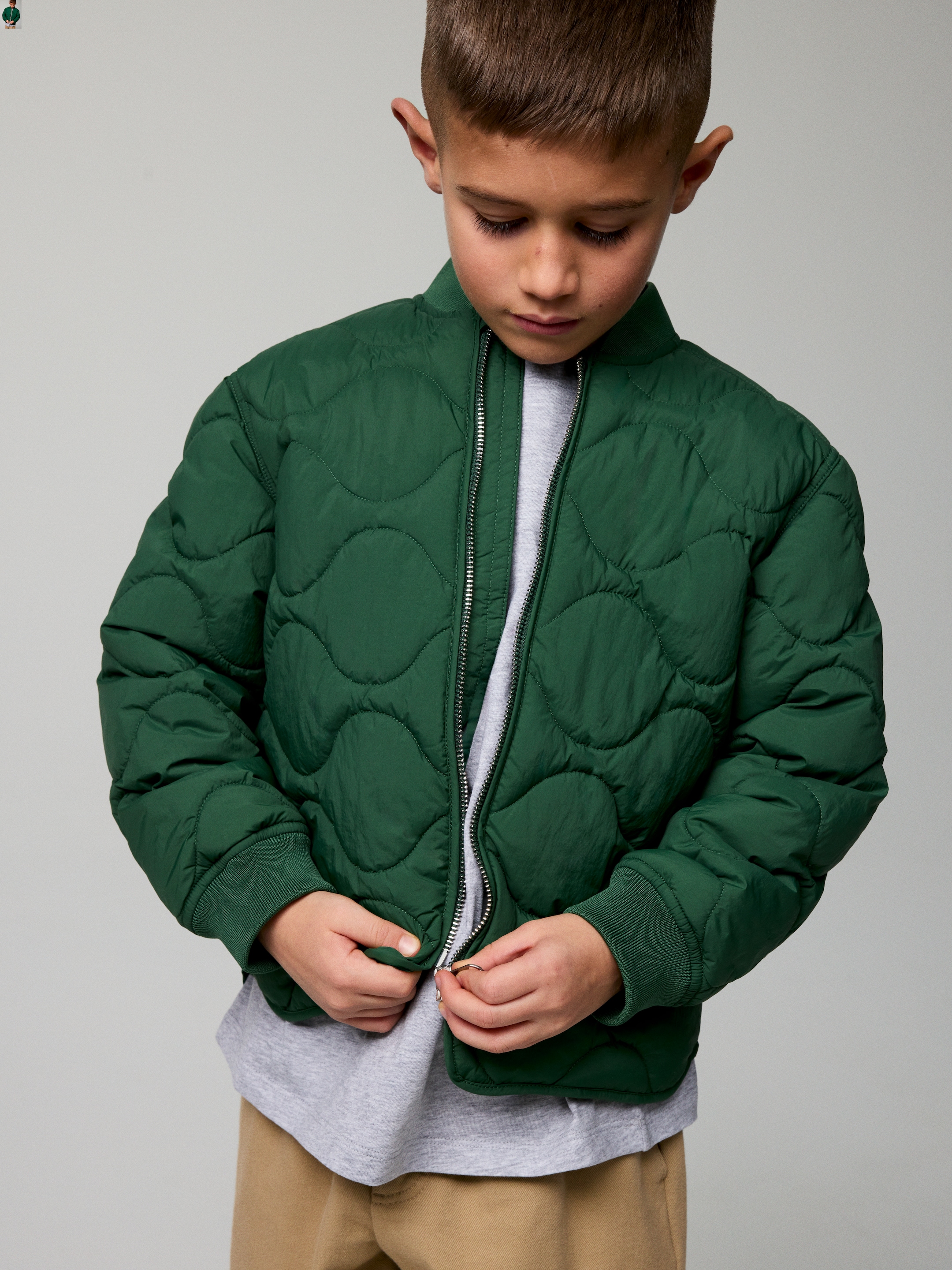 Quilted Jacket - Green - Regular fit - Children - StillMedia/Environmental - 1