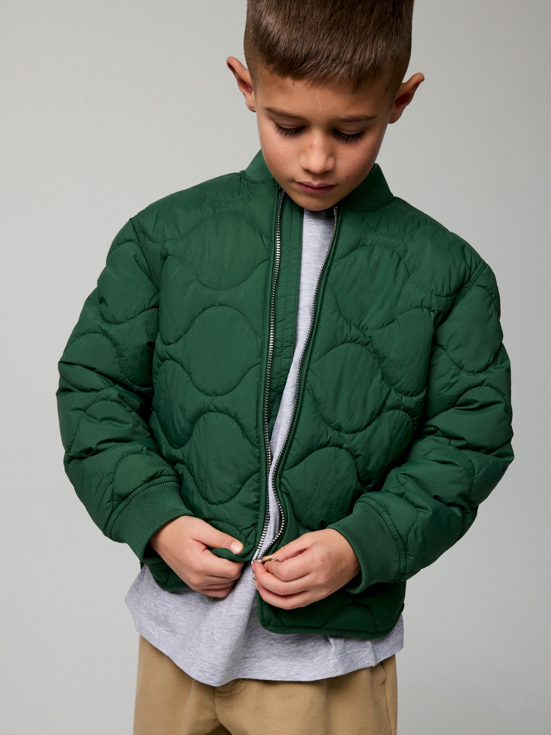 Quilted Jacket-#3A4D37-17786