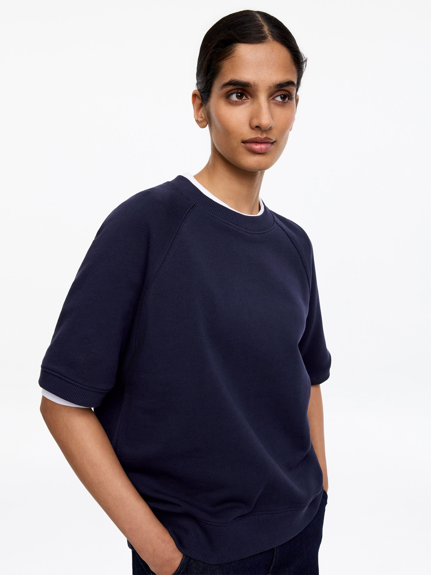 Bluza z tkaniny frotté - Ciemnoniebieski - Fason normalny - Women - StillMedia/Lookbook - 4