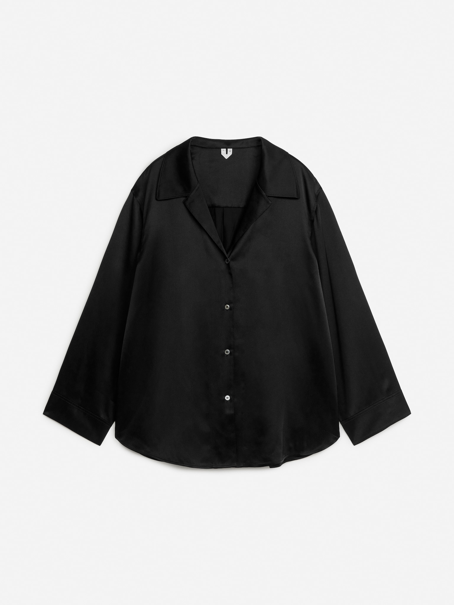 Relaxed Silk Shirt - Black/Off-White