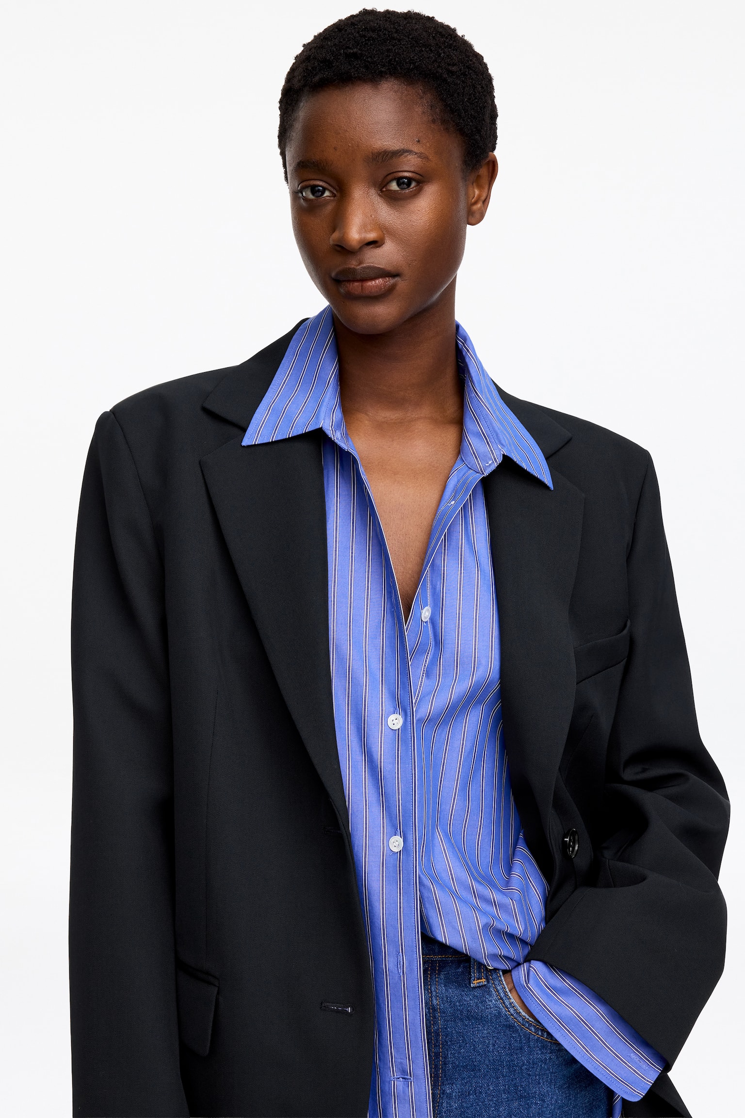 Kavaj i ullblandning - Mörkblå - 4