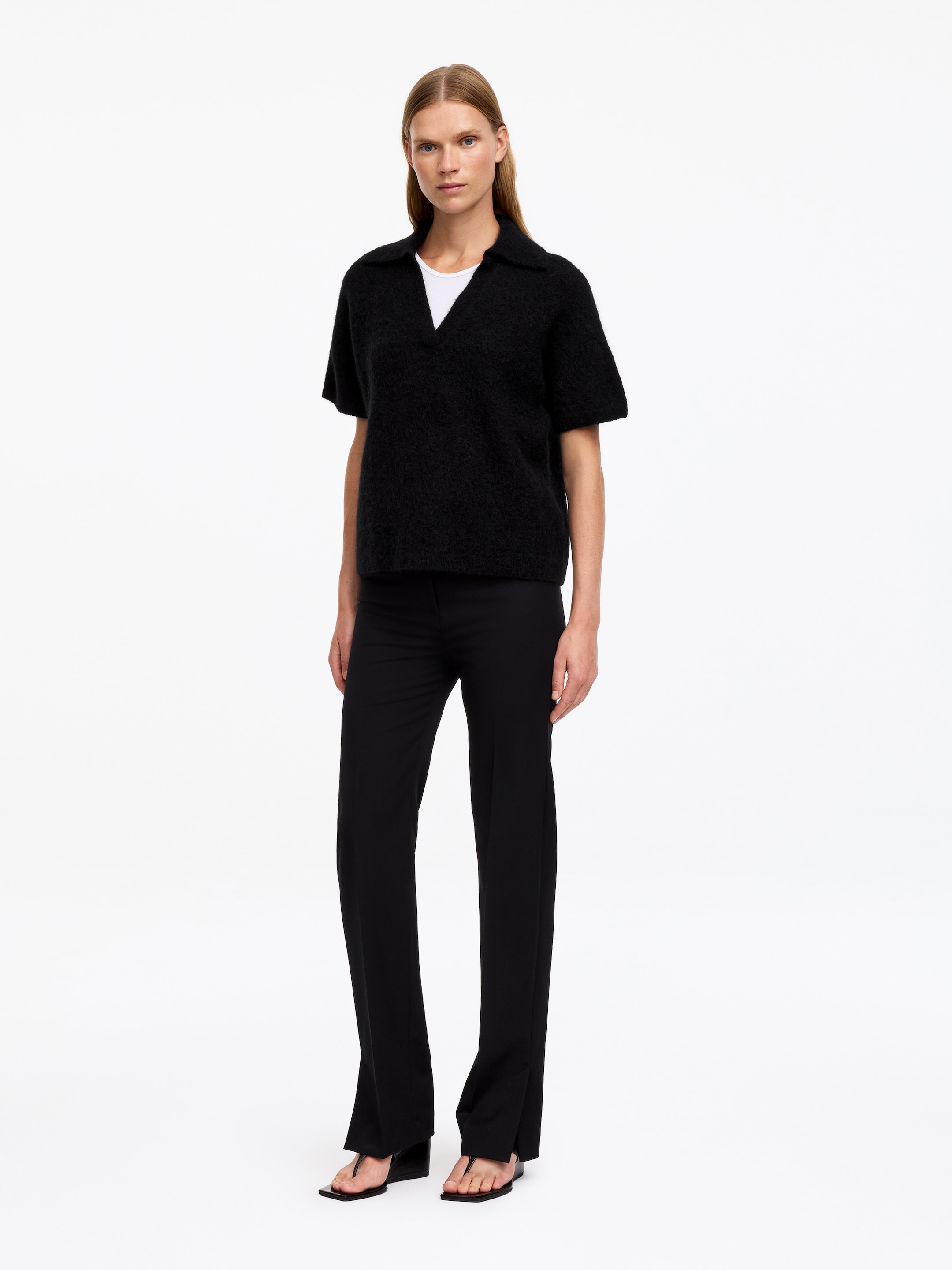 Maglione in stile polo - Nero - Loose fit - women - StillMedia/Lookbook - 5