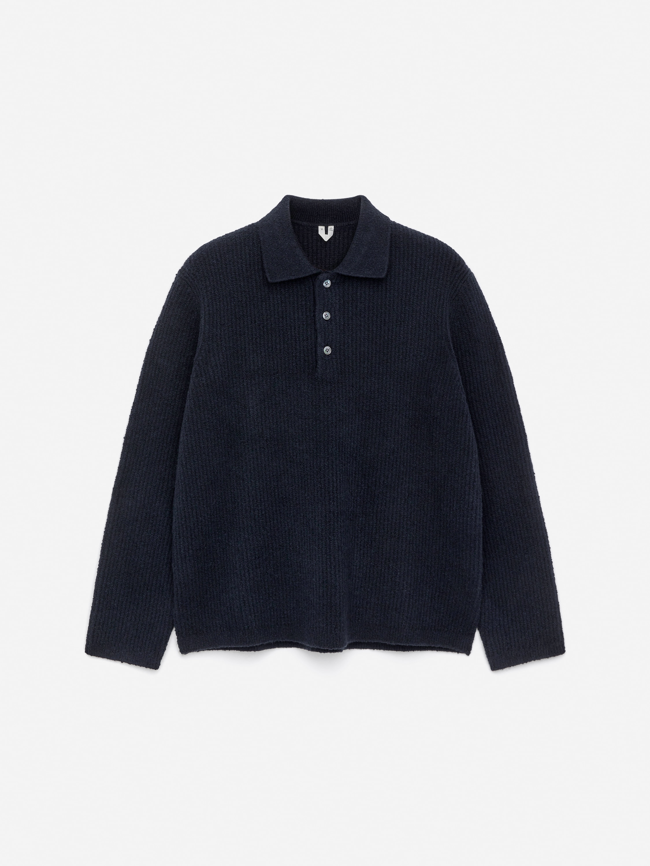 Stickad pikétröja - Mörkblå/Mörkblå/off-white