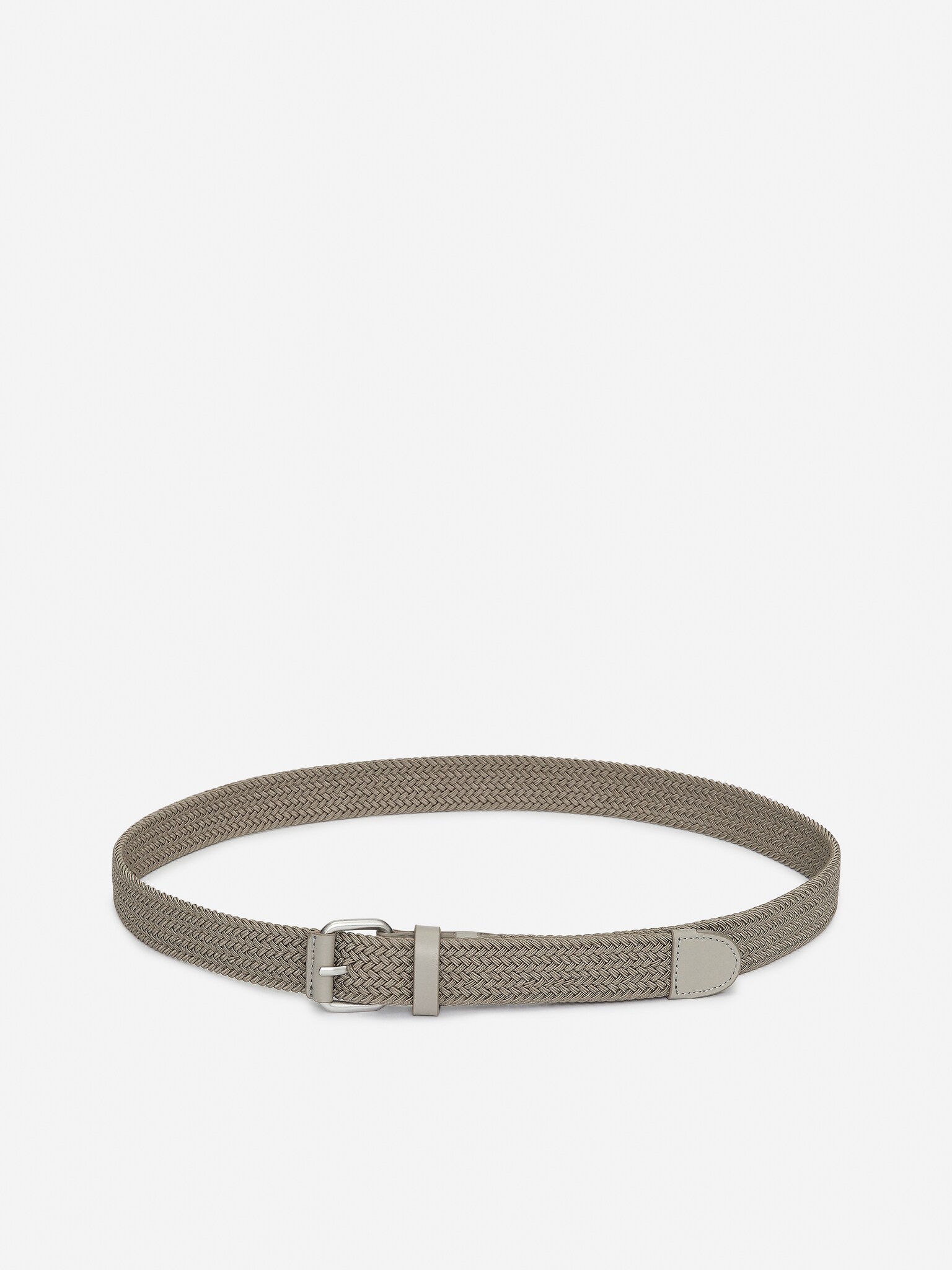 Opasok s koženým prepletaným lemom - Grey/Black