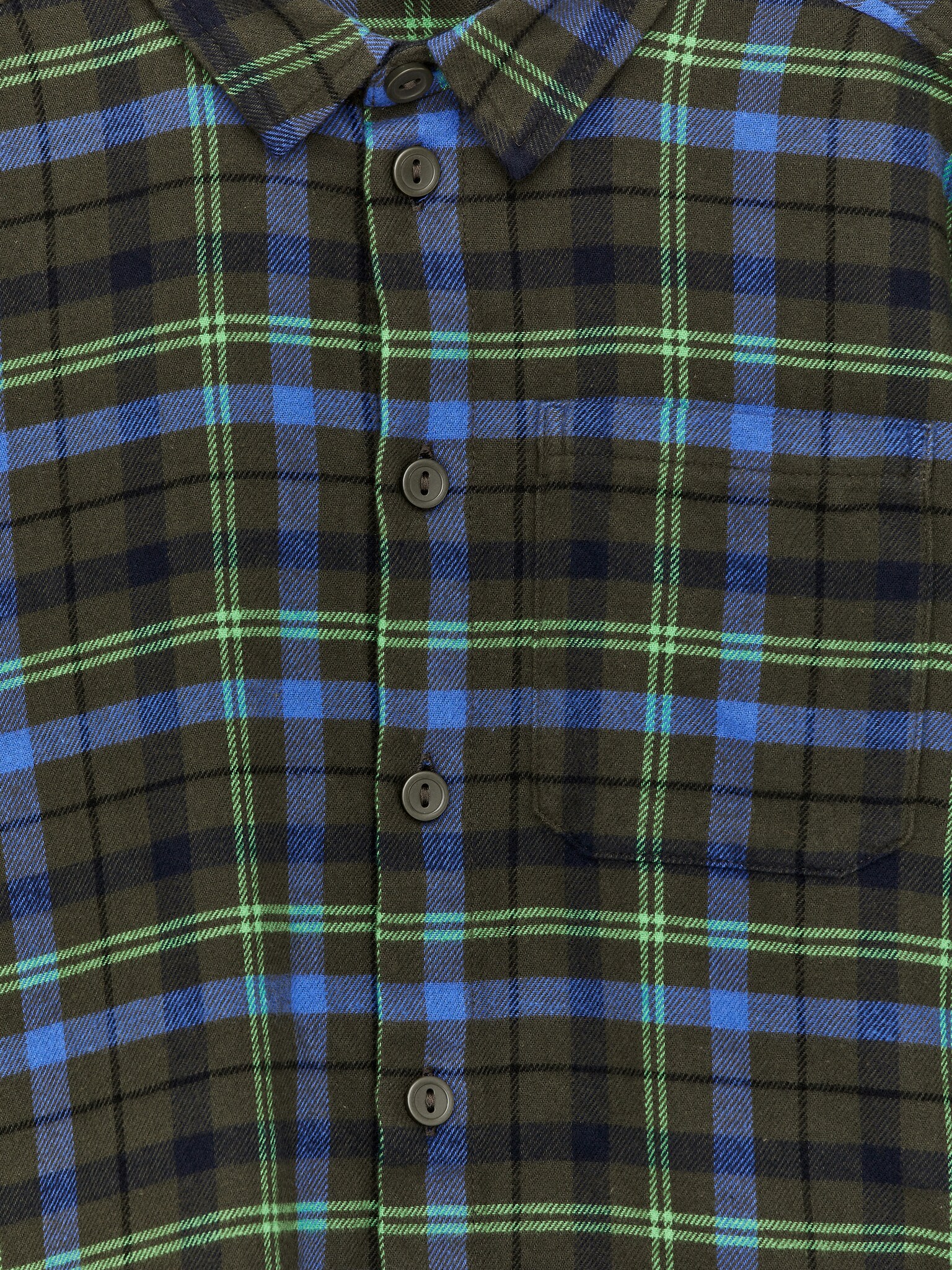 Checked Flannel Shirt - Blå/grønn/Blå/mørkeblå - 2