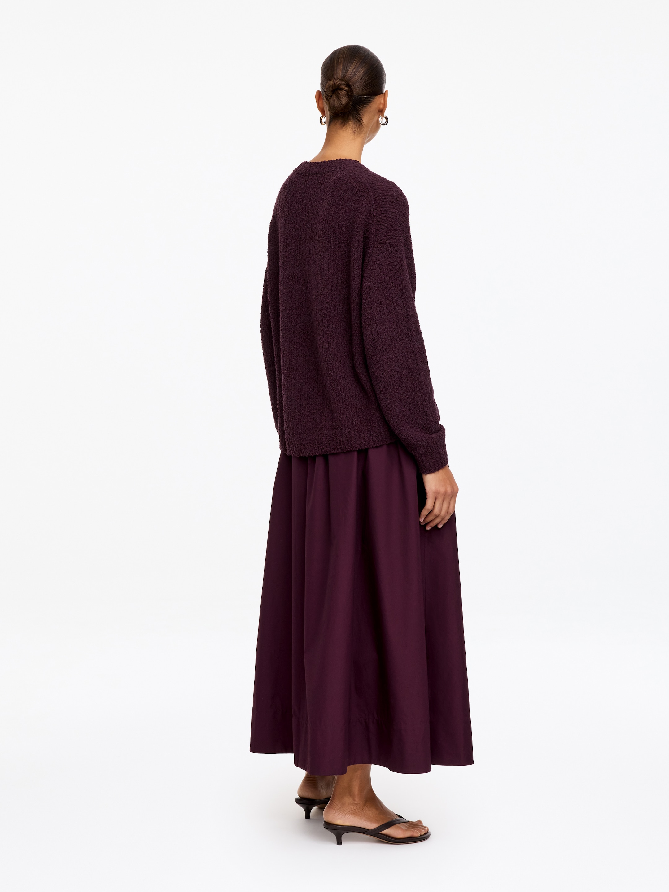 Boucléstickad tröja - Plommon - Loose fit - Women - StillMedia/Lookbook - 5