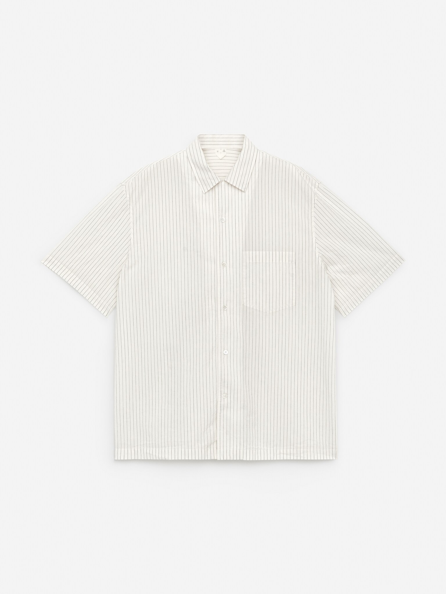 Chemise à col cubain en coton - Blanc cassé/Rayé/Vert menthe poudré/Rayures - 2