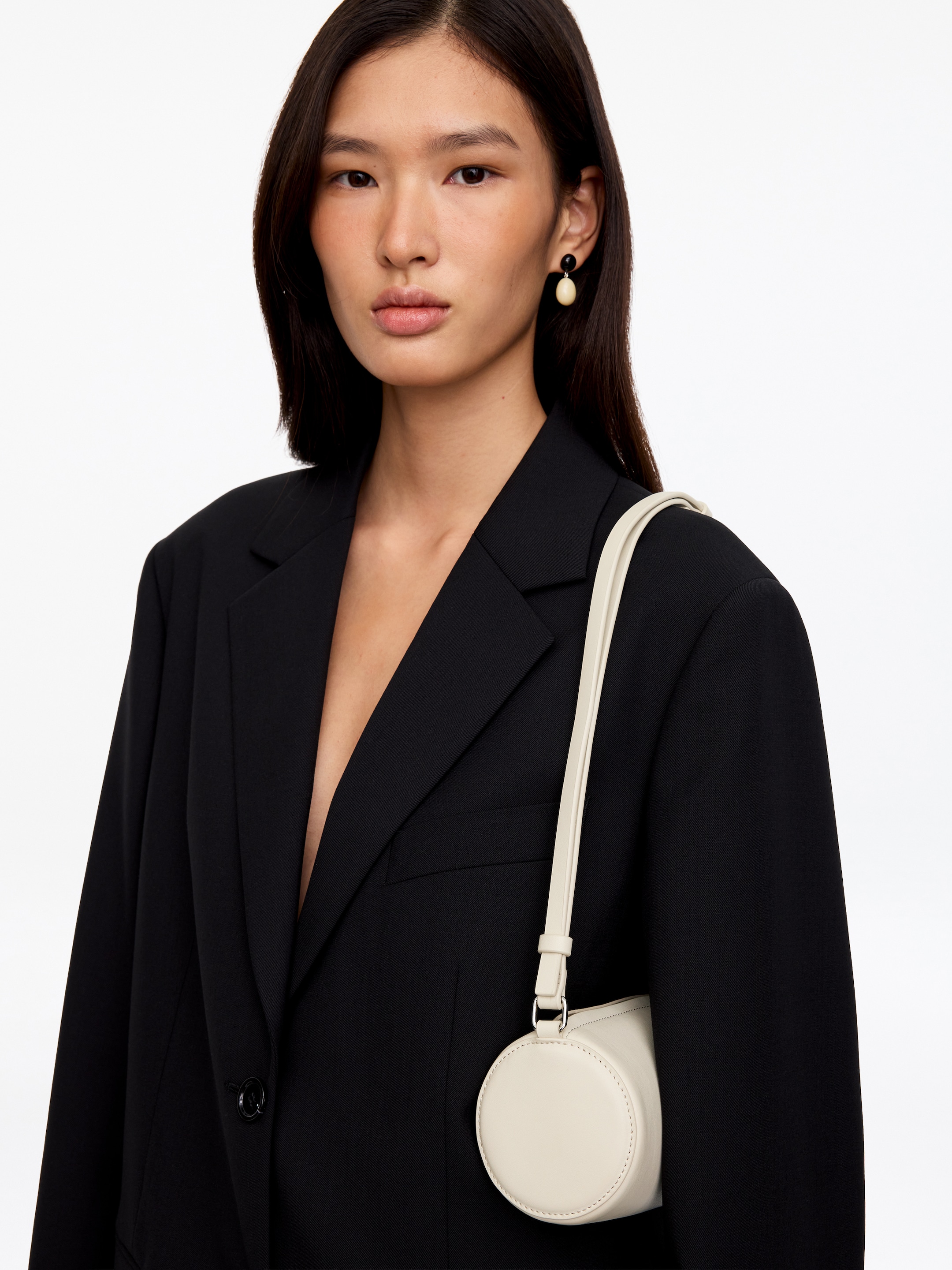 Borsa a spalla cilindrica in pelle - Bianco sporco - women - StillMedia/Lookbook - 4