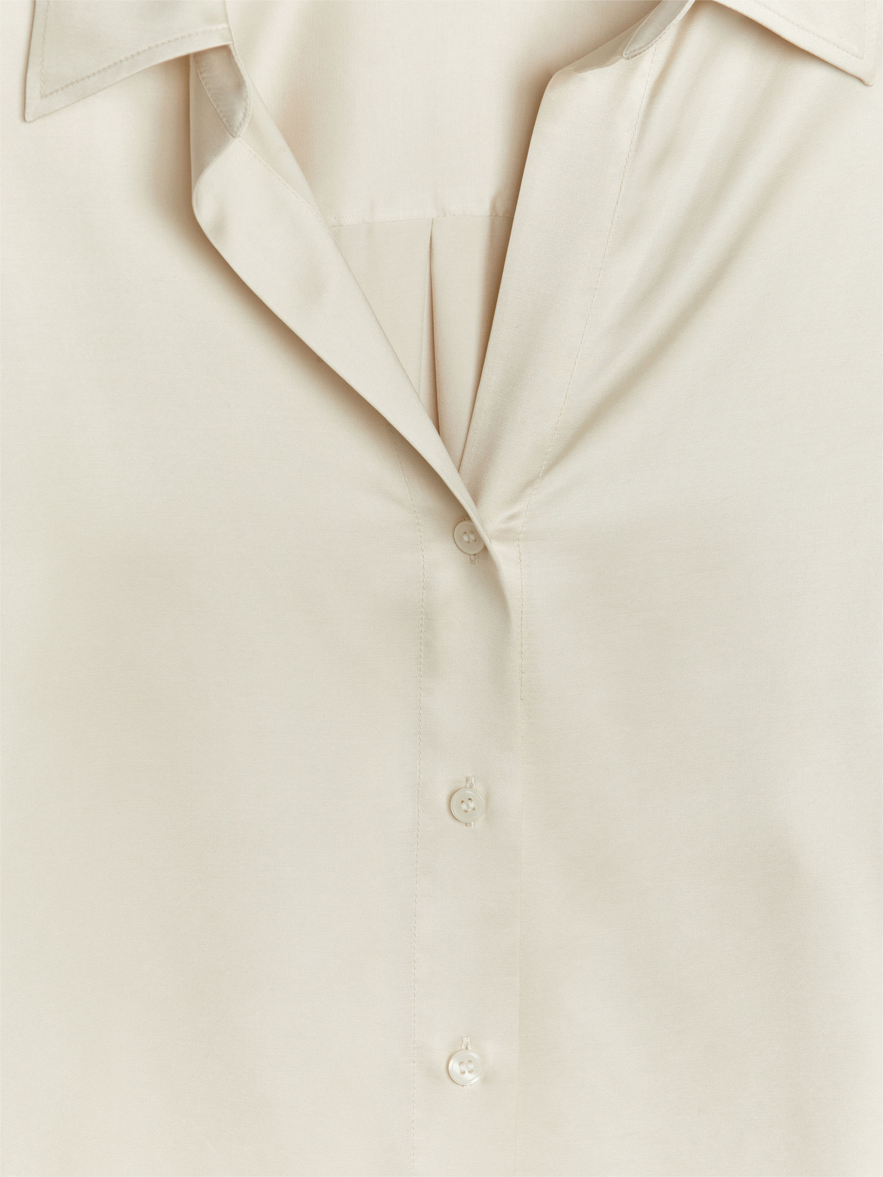 Satin Shirt - Off-White - Regular fit - Women - StillMedia/DescriptiveDetail - 2
