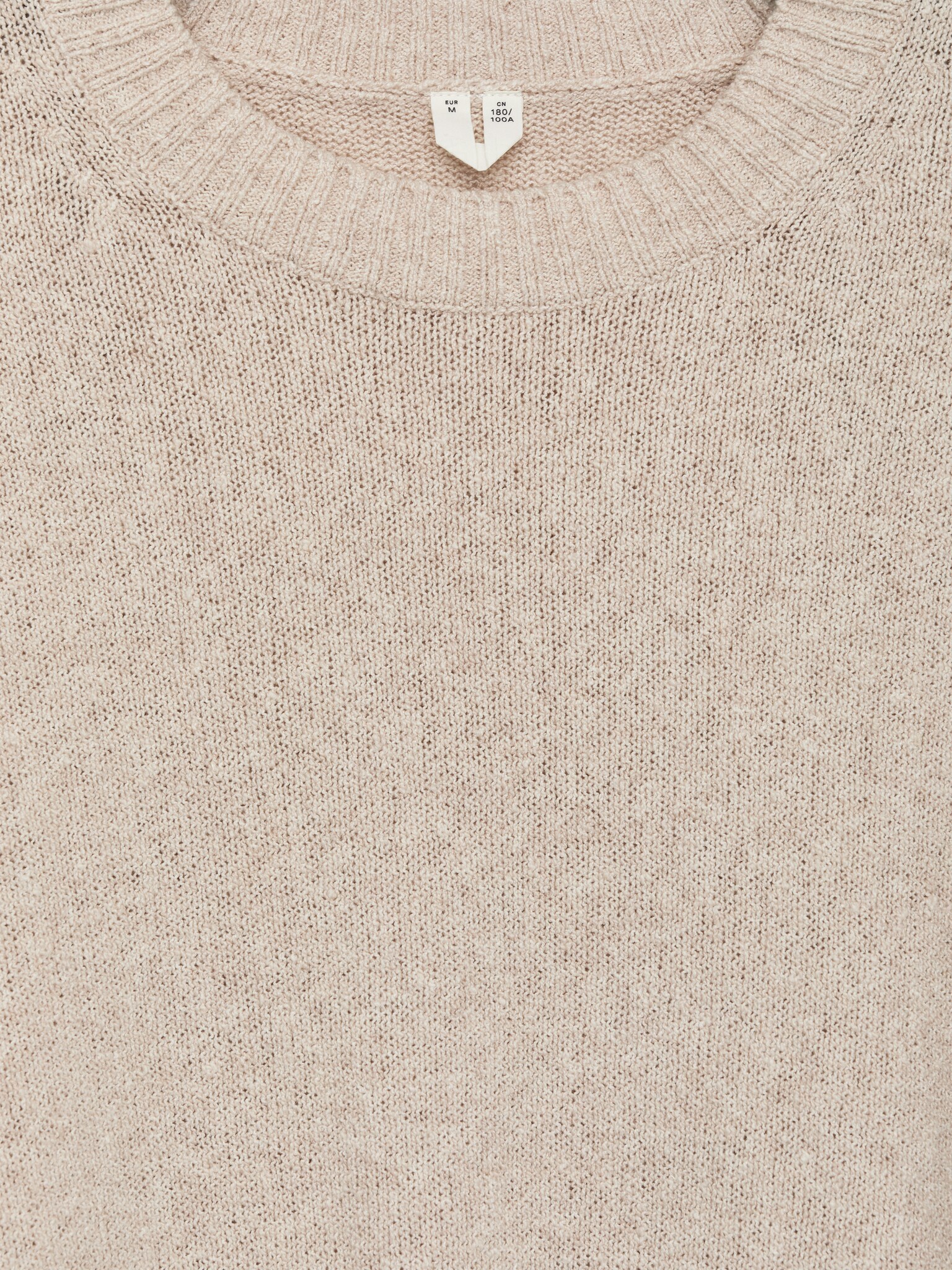 Pull en lin et soie - Beige clair/Bleu foncé - 2