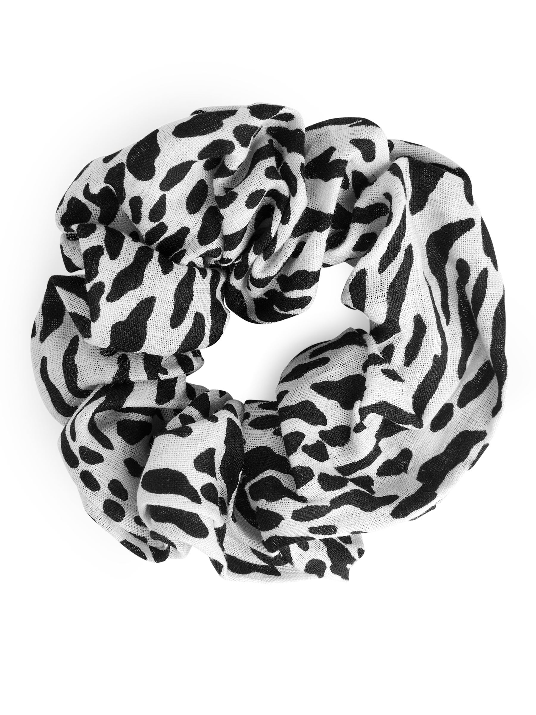 Leinen-Scrunchie - Schwarz/Cremeweiß - Damen - StillMedia/DescriptiveStillLife - 1