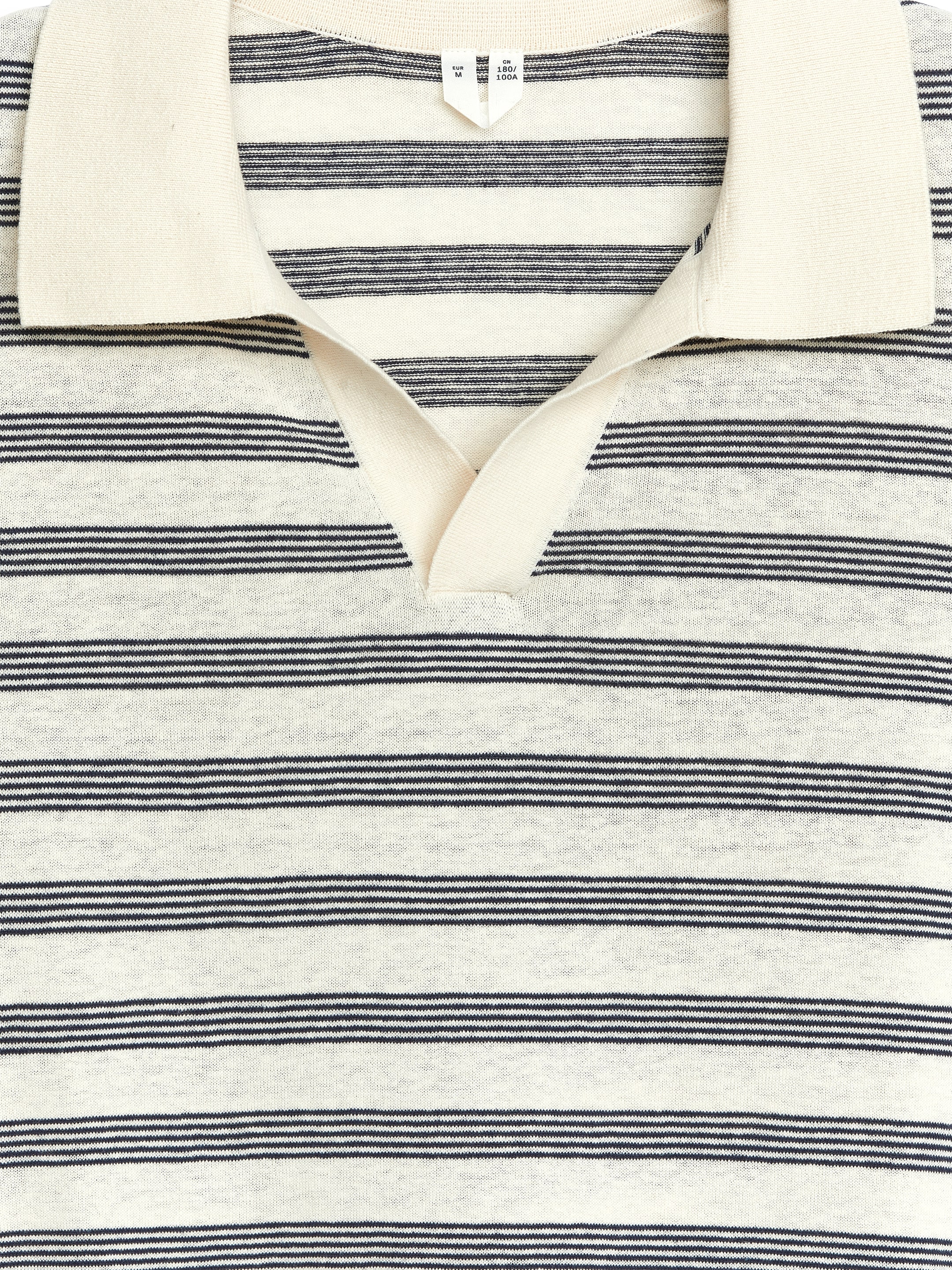 Cotton Linen Polo Shirt - Beige/Black - Regular fit - Men - StillMedia/DescriptiveDetail - 1