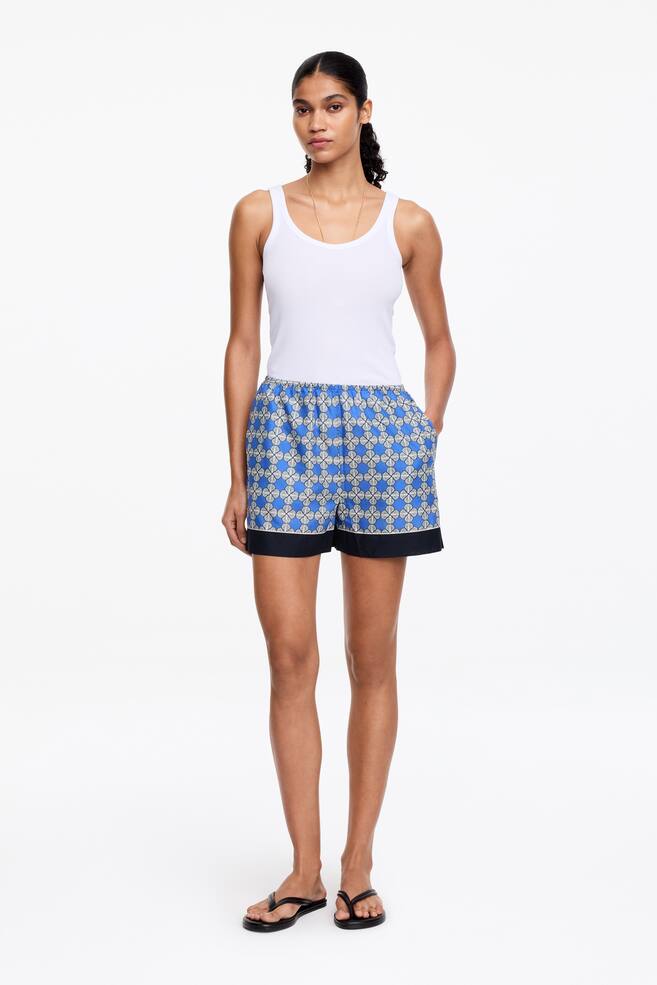 Lyocell Blend Shorts - Blue - 2