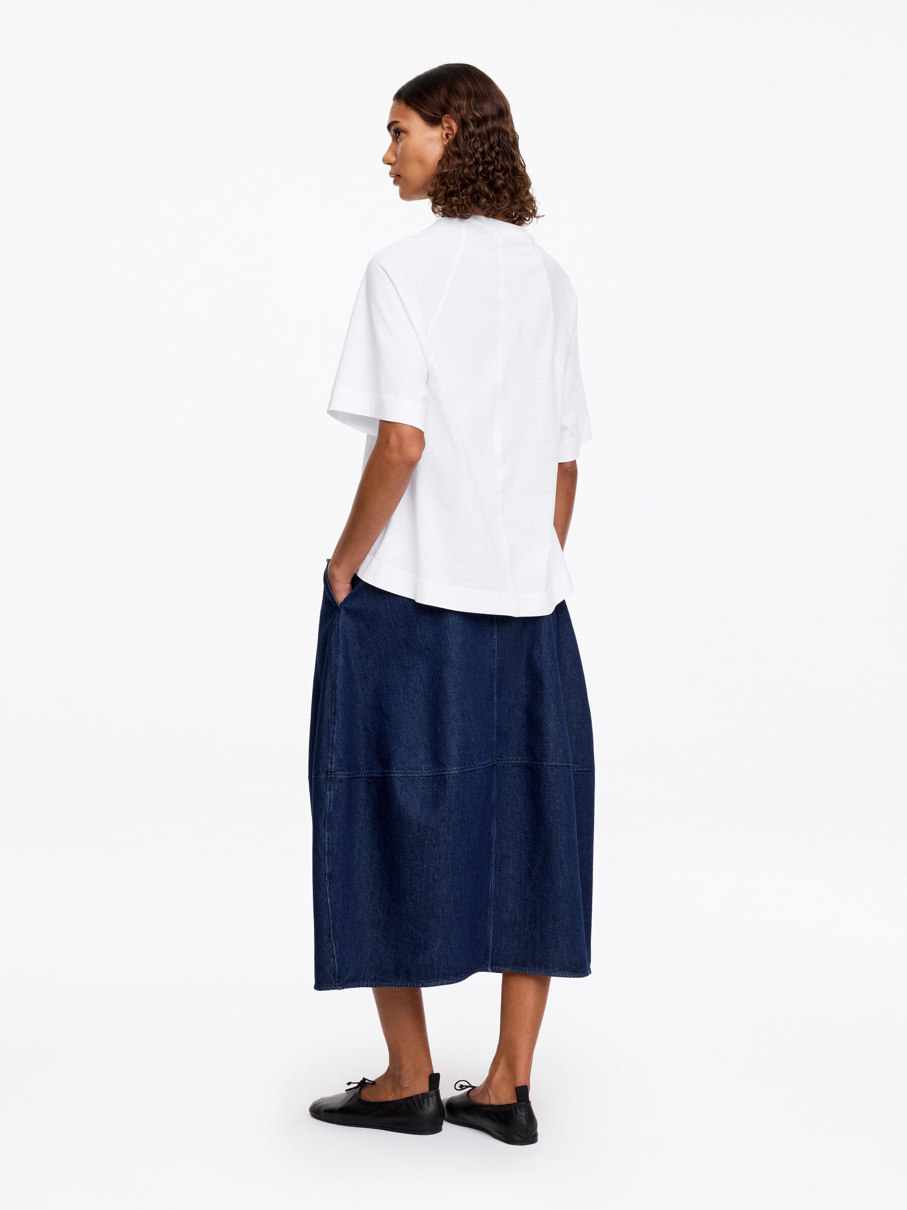 A-Line Cotton T-Shirt - White - Regular fit - Women - StillMedia/Lookbook - 3