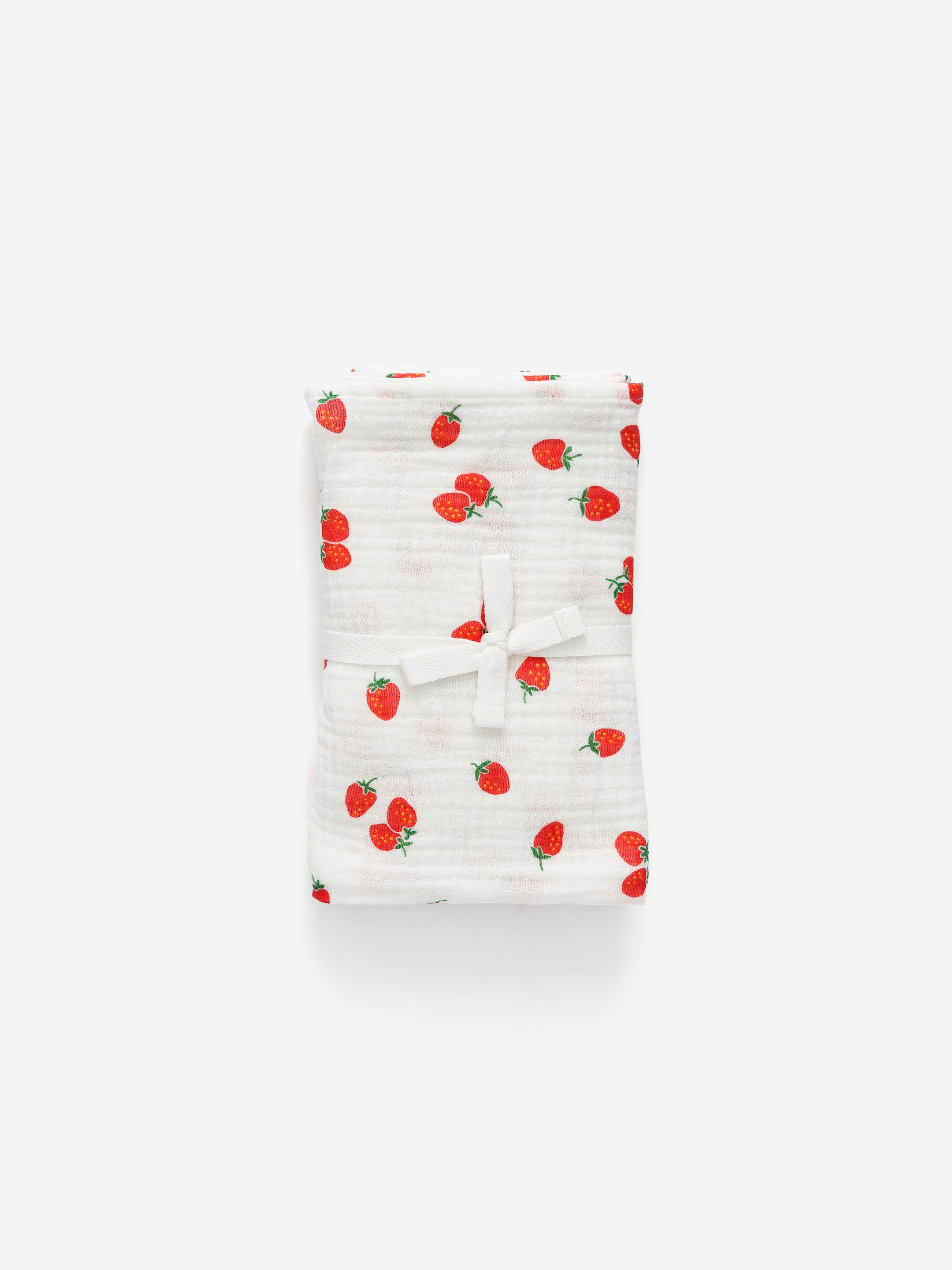 Grotere afbeelding bekijken: Deken van mousseline - Wit/aardbeienprint - KINDEREN | H&M NL 1