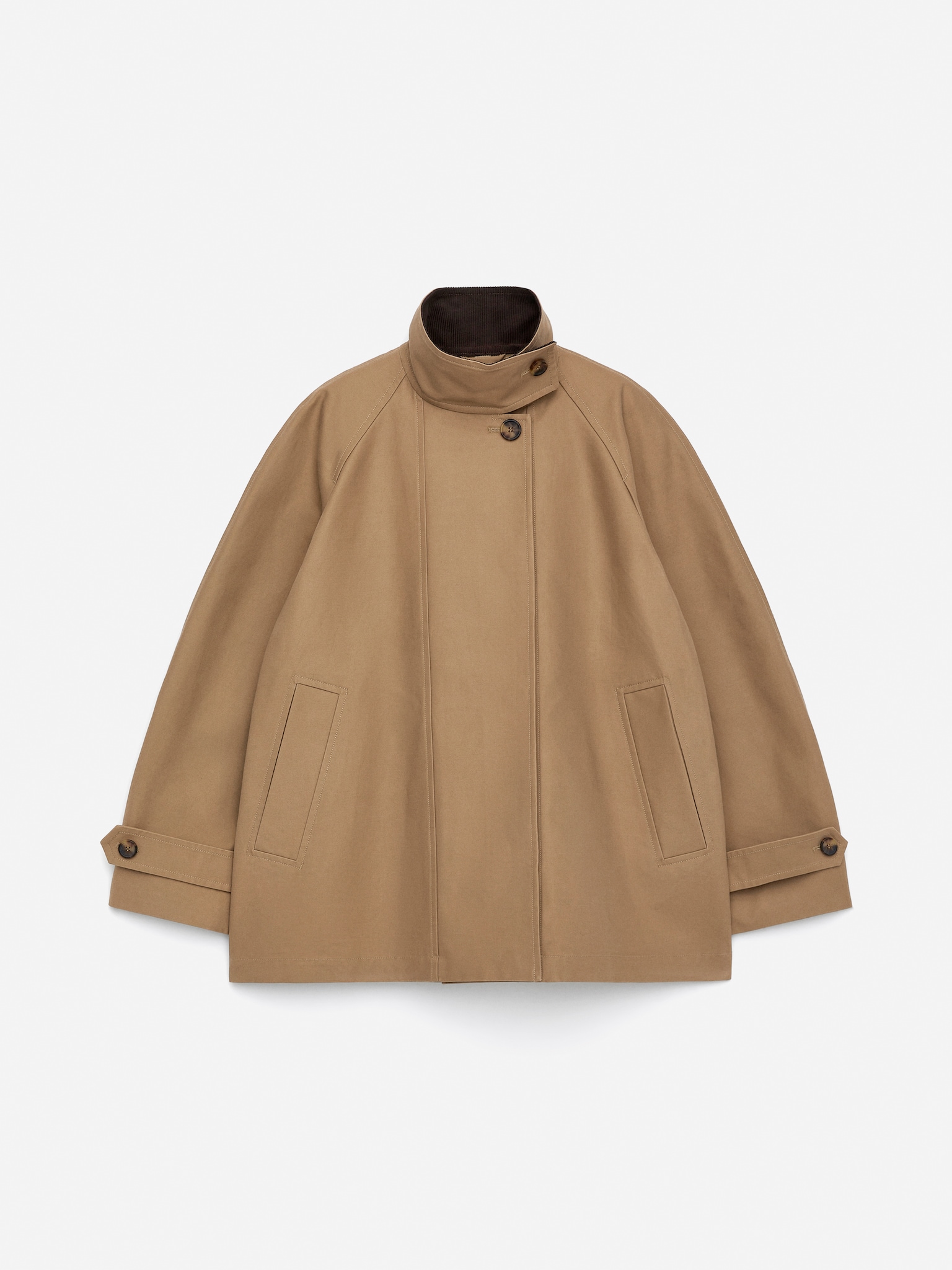 Veste en coton doublée - Beige foncé/Marron foncé - 2
