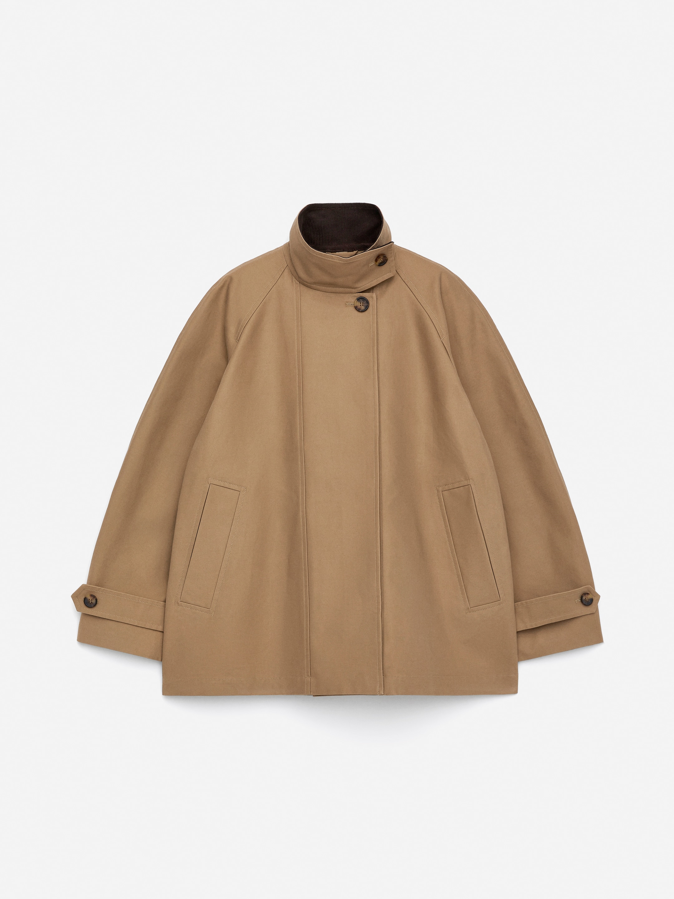 Corduroy-Collar Jacket - Dark Beige - Loose fit - Women - StillMedia/DescriptiveStillLife - 4