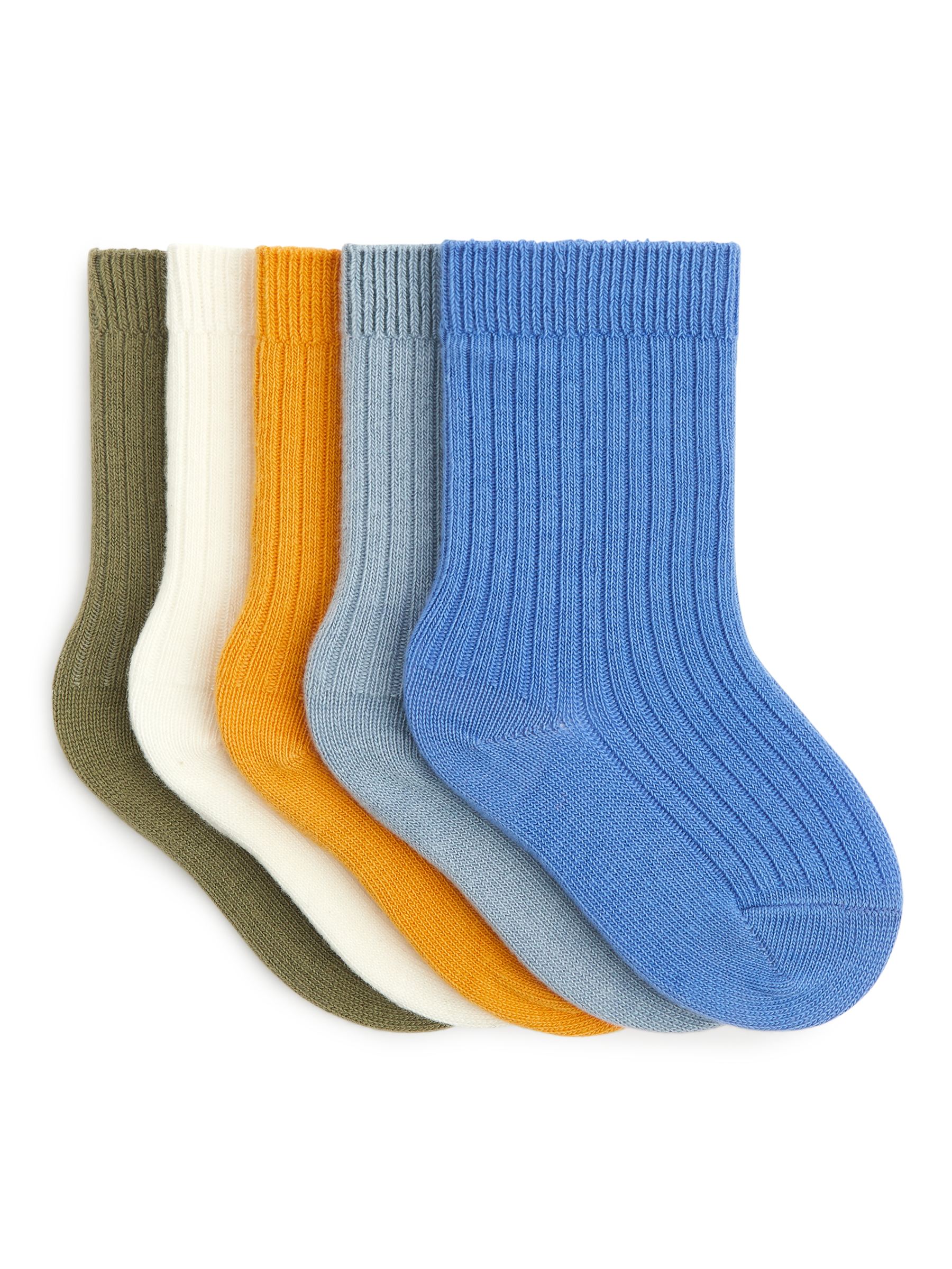 Rib Knit Baby Socks 5 Pairs - Blue/Yellow - Children - StillMedia/DescriptiveStillLife - 1