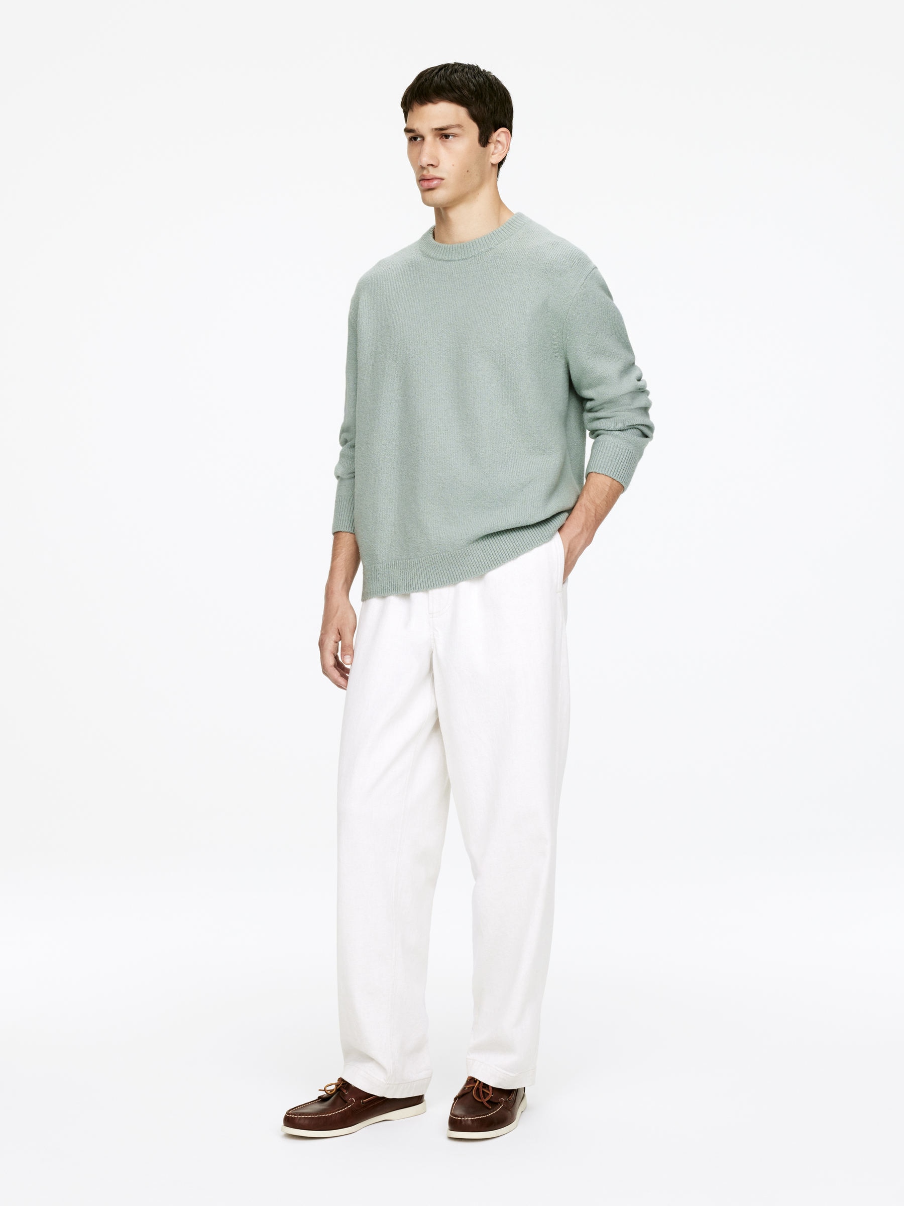 Cotton-Blend Jumper - Dusty Mint - Loose fit - Men - StillMedia/Lookbook - 4