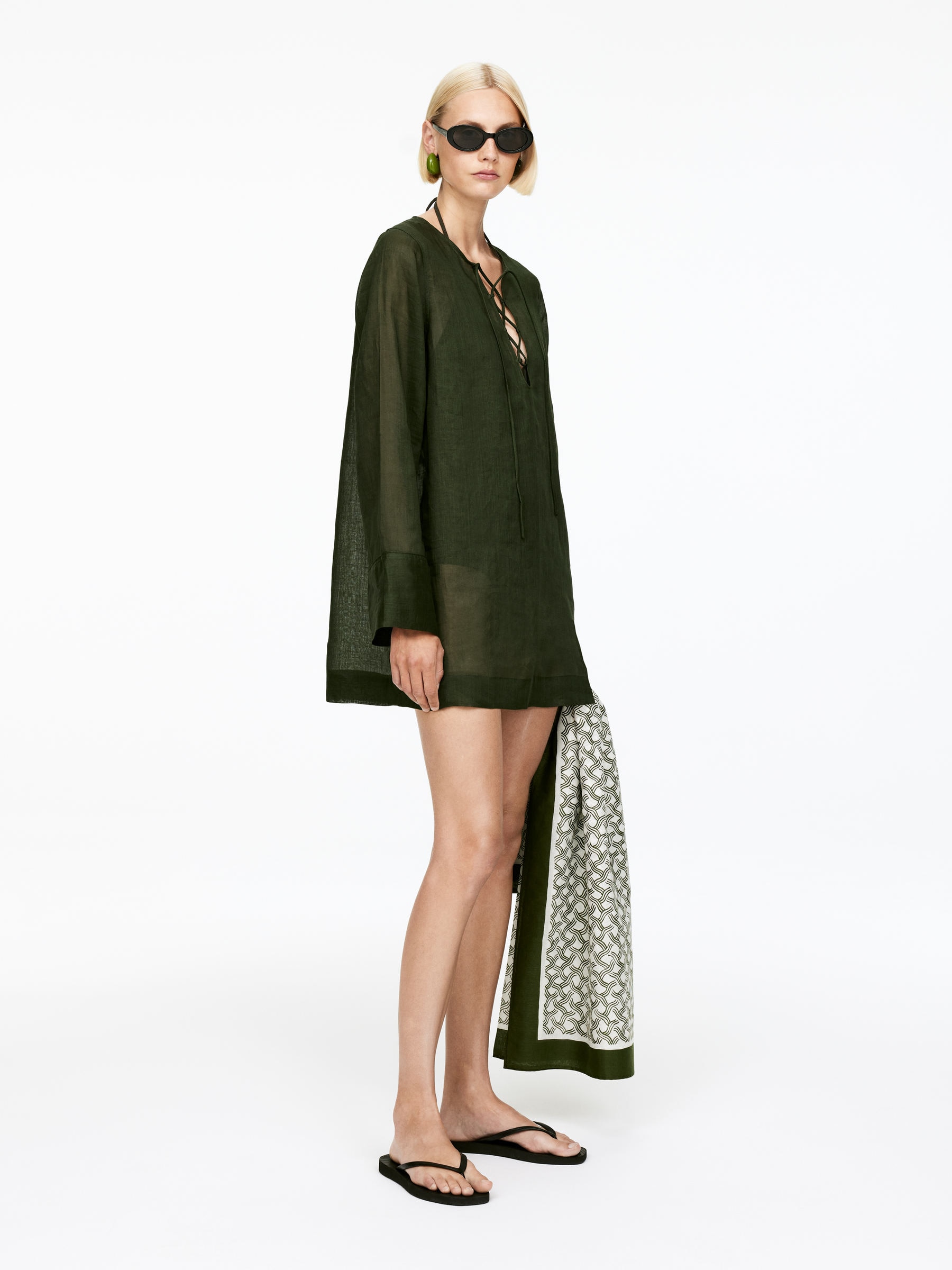 Ramie Beach Dress - Dark Green - Regular fit - Women - StillMedia/Lookbook - 4