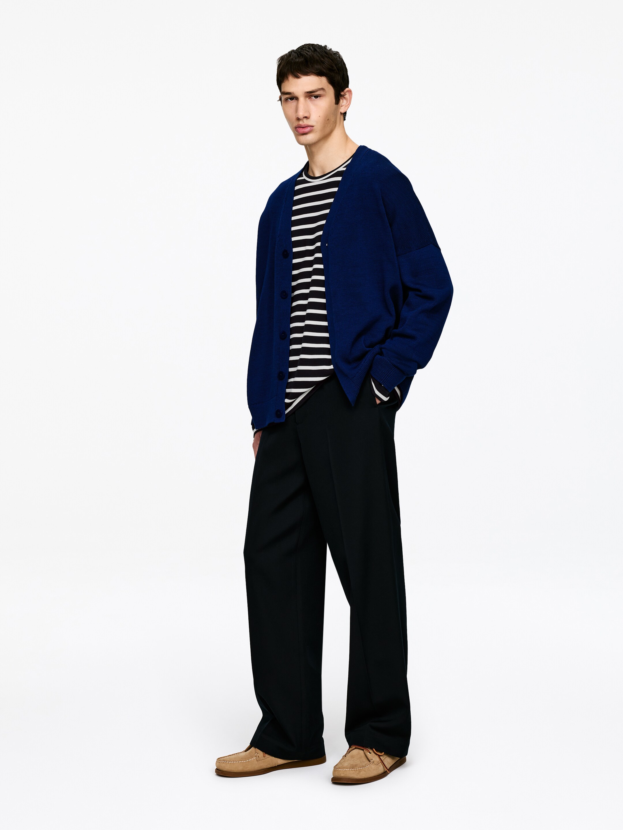 Long-Sleeve T-Shirt - Off White/Dark Blue - Regular fit - Men - StillMedia/Lookbook - 9