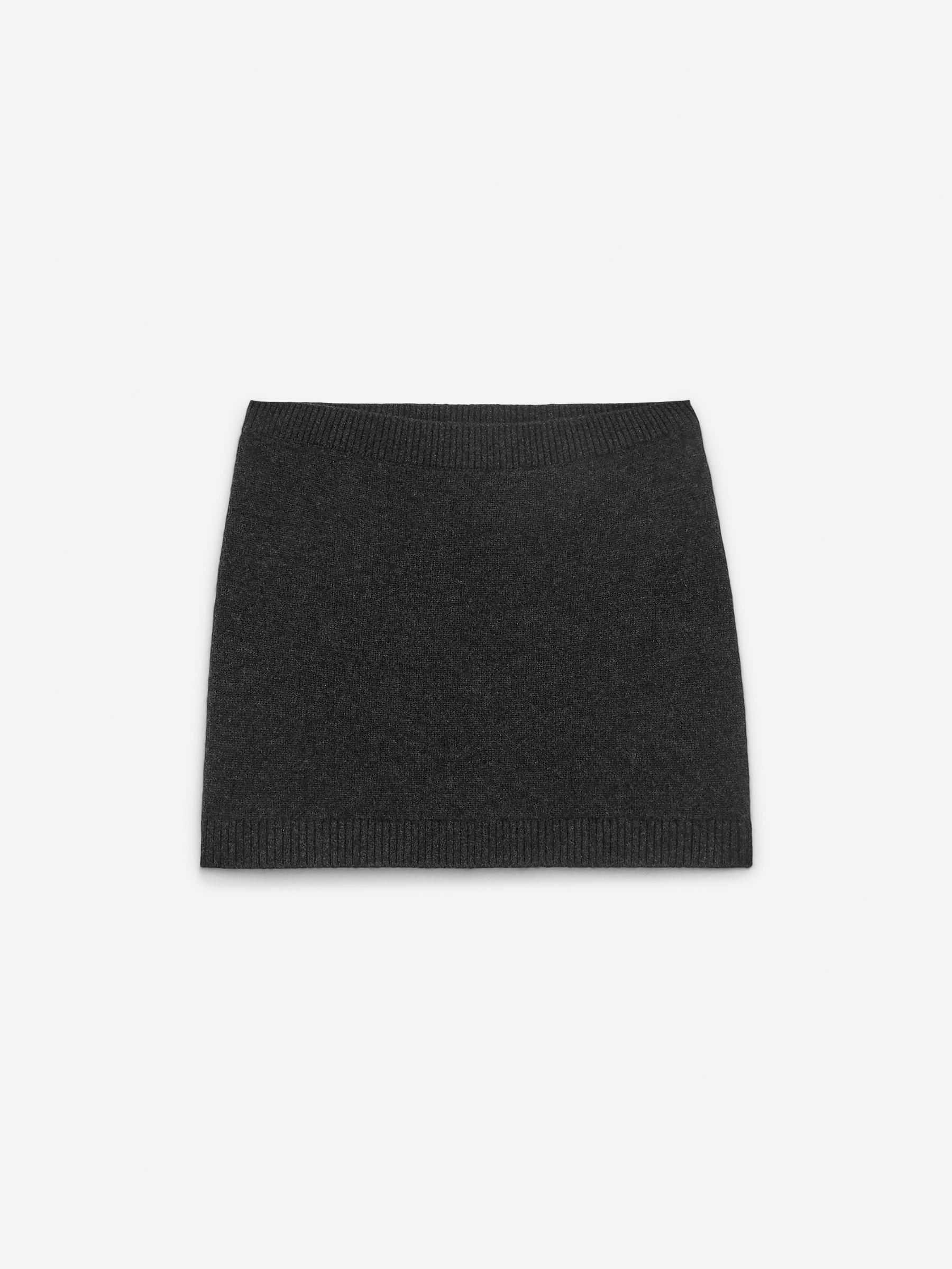 Pure Cashmere Skirt-#494A4F-16425