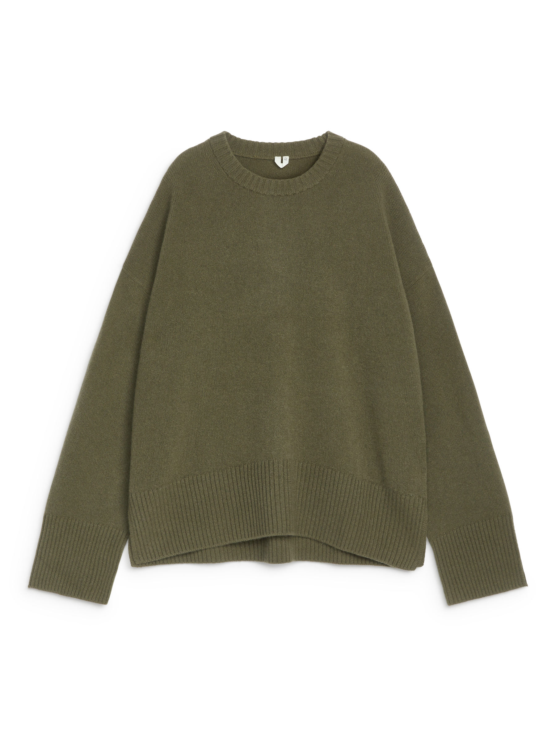 Relaxed Cashmere-Wool Jumper - Khaki Green - Loose fit - Women - StillMedia/DescriptiveStillLife - 1