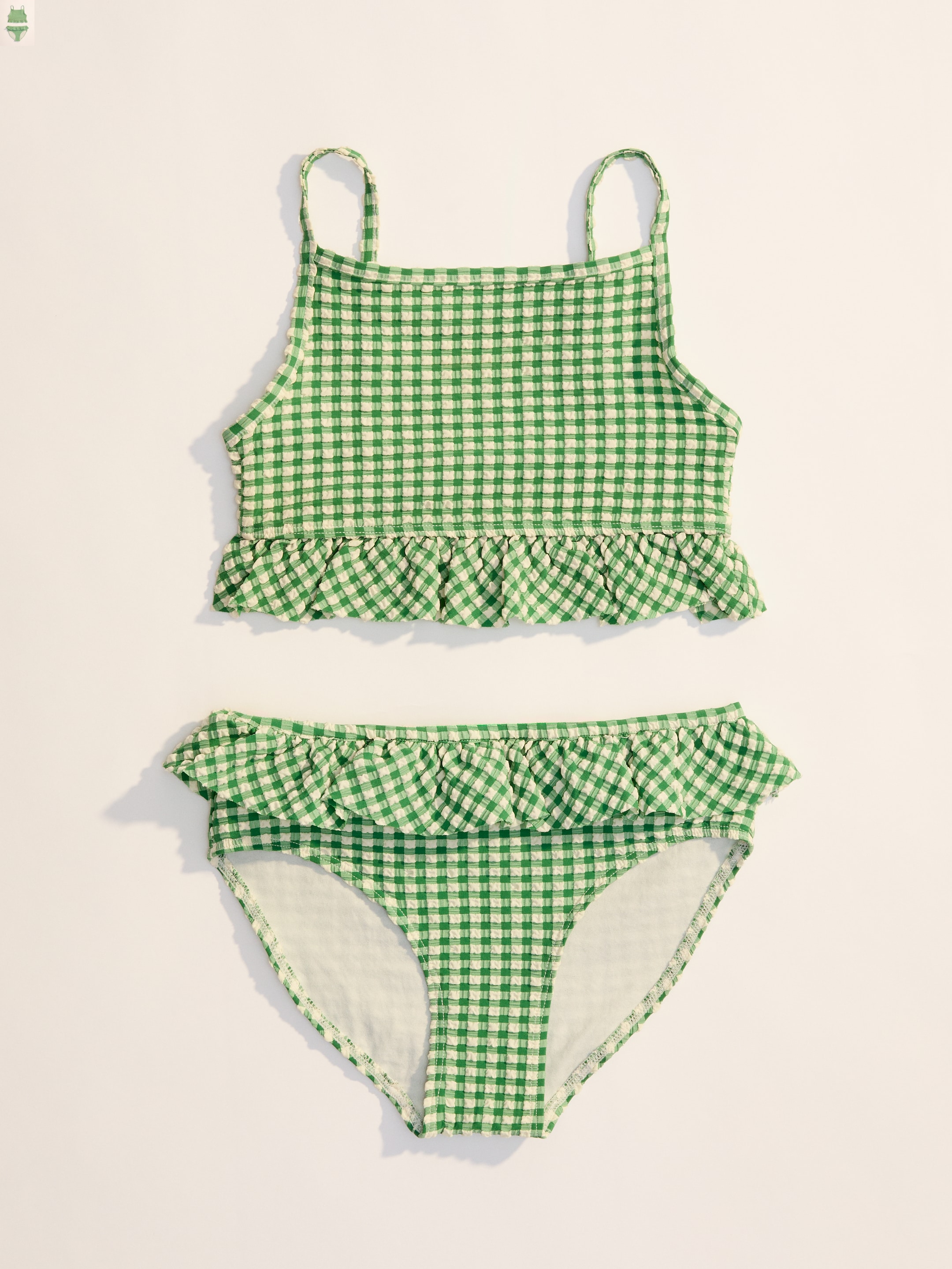Bikini med volang i bäckebölja-#45724E-18820