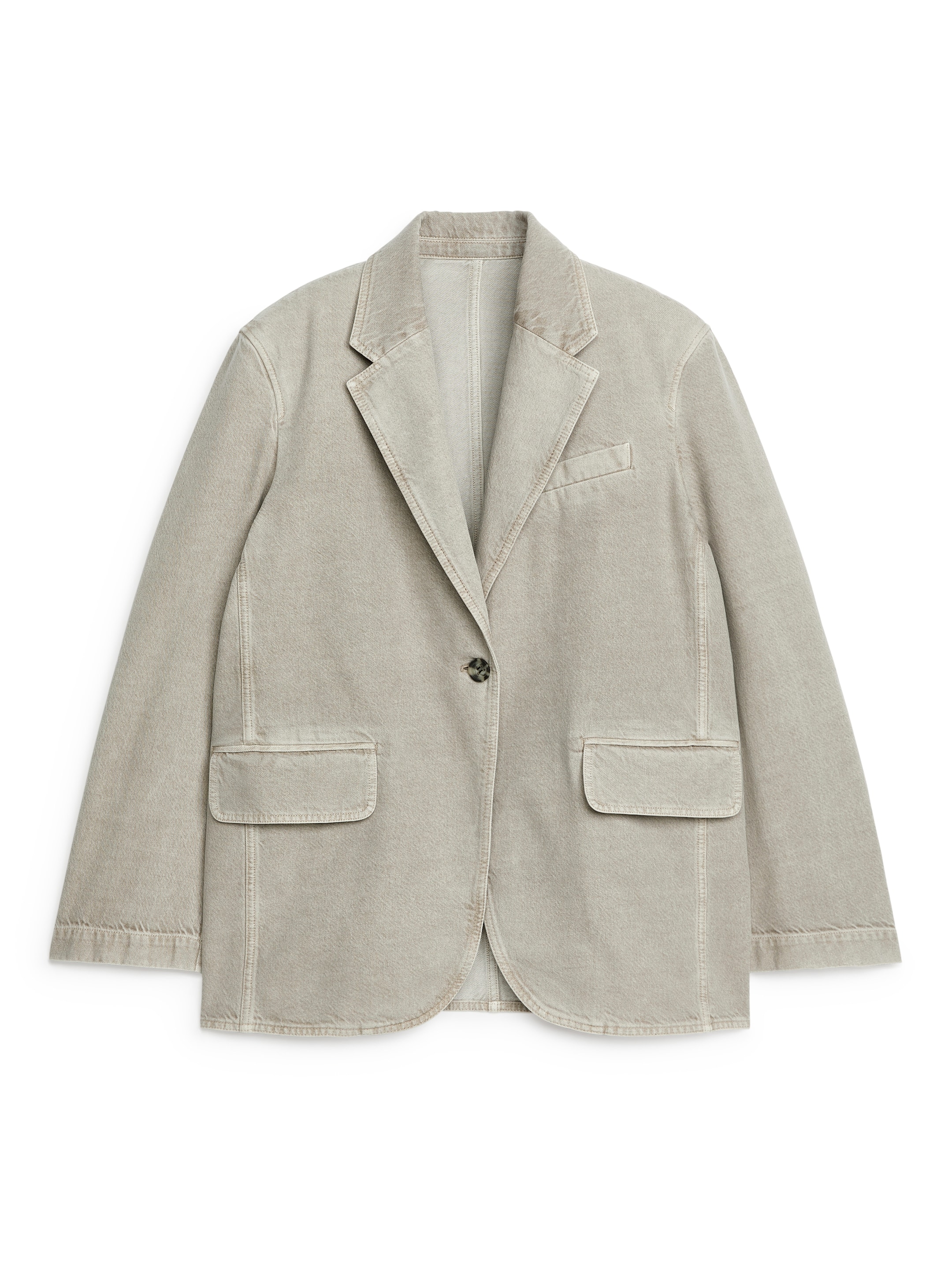 Denim-Blazer in Oversized-Passform - Greige - Regular Fit - Damen - StillMedia/DescriptiveStillLife - 2