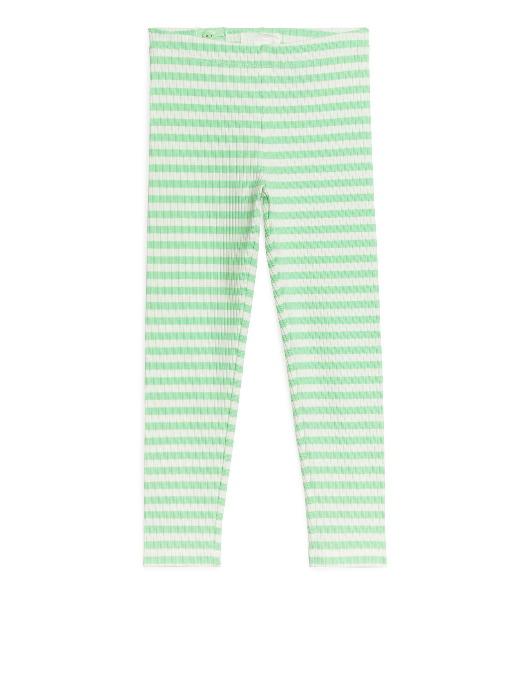 Gerippte Jersey-Leggings - Grün/Weiß - Regular Fit - Kinder - StillMedia/DescriptiveStillLife - 3