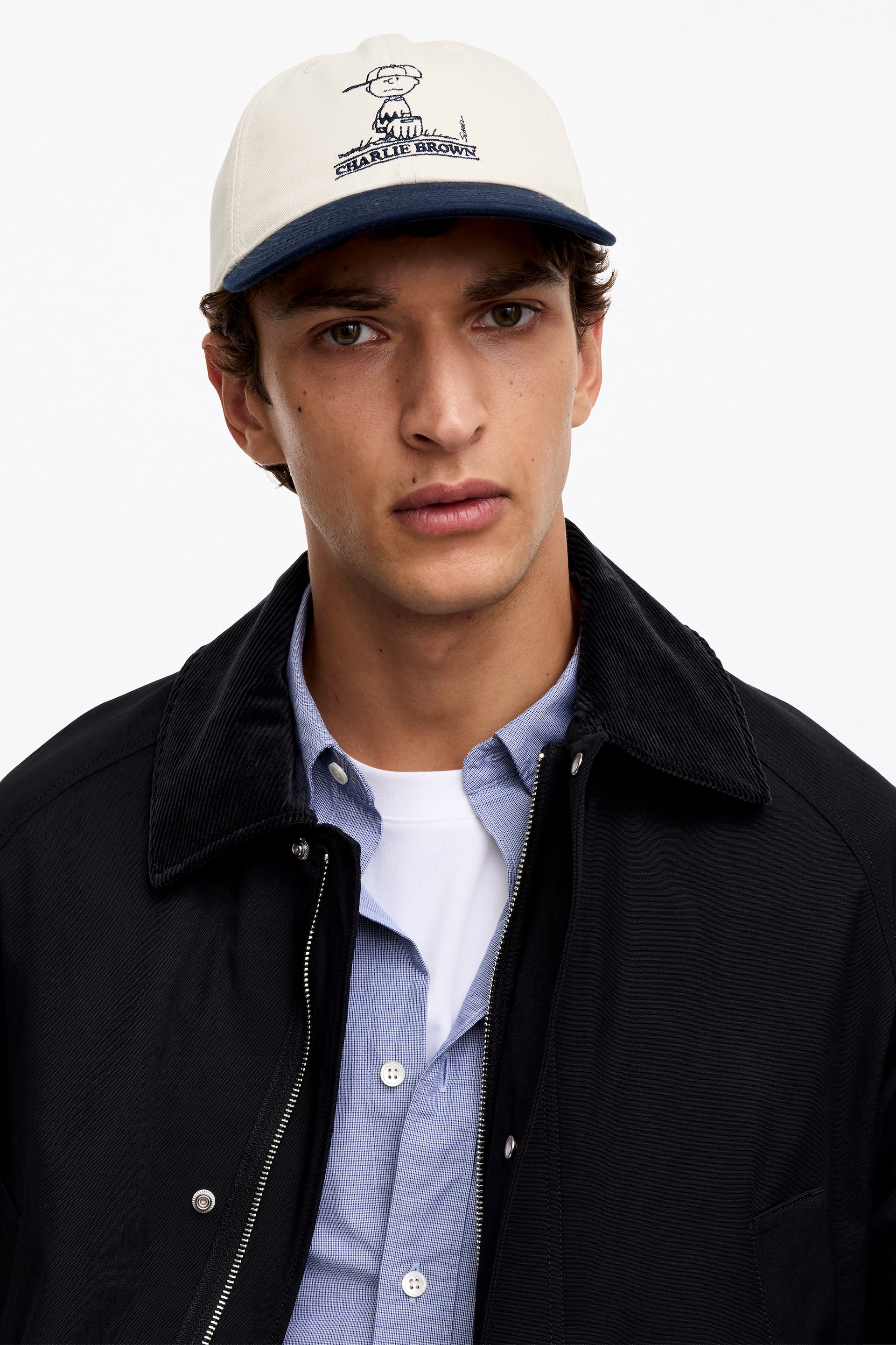 Näytä suurempi kuva: Tenavat-lippis - Luonnonvalkoinen/sininen - MIEHET | H&M FI 1