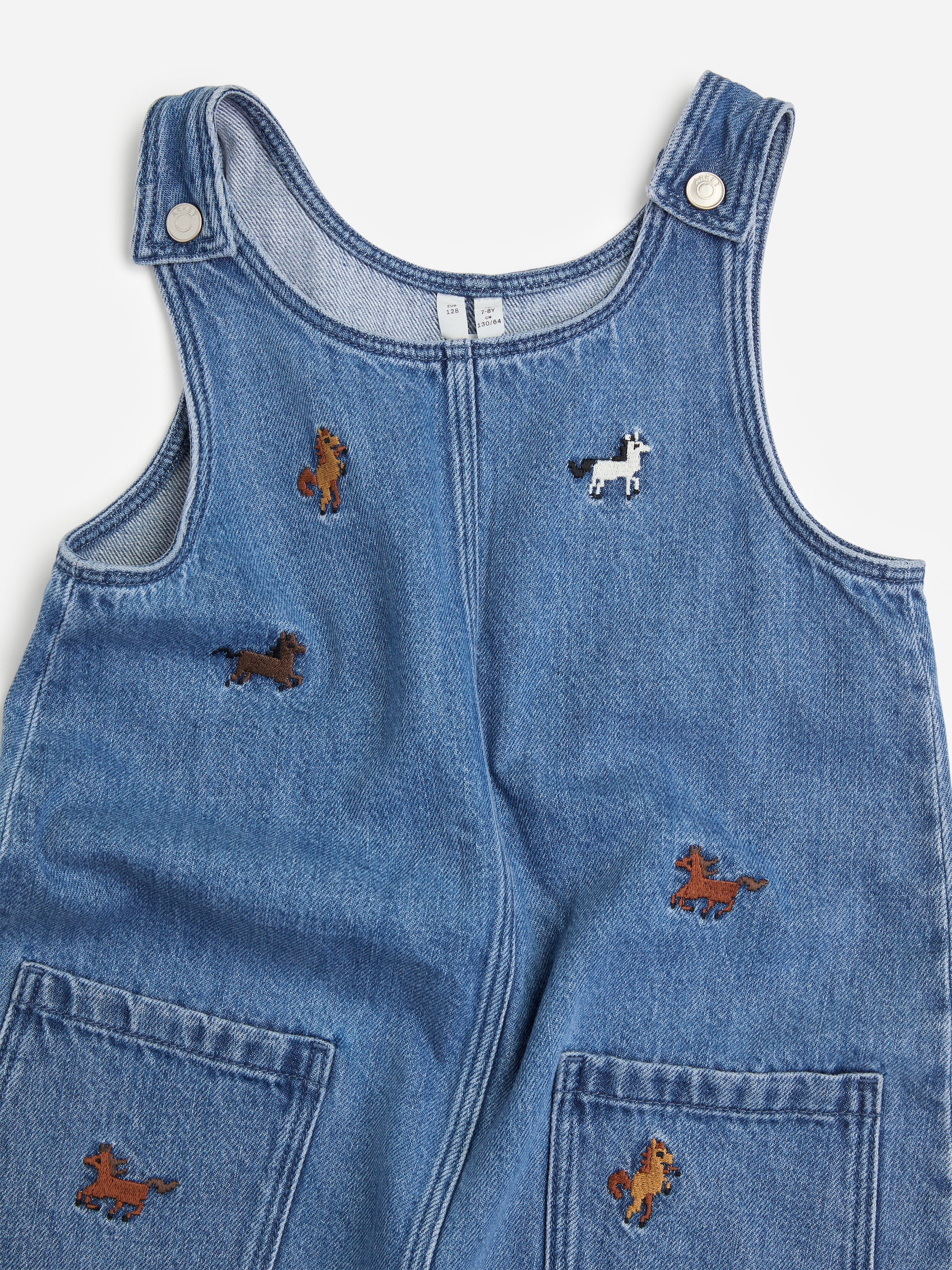 Embroidered Denim Dress - Blue/Horses - Regular fit - children - StillMedia/DescriptiveDetail - 1