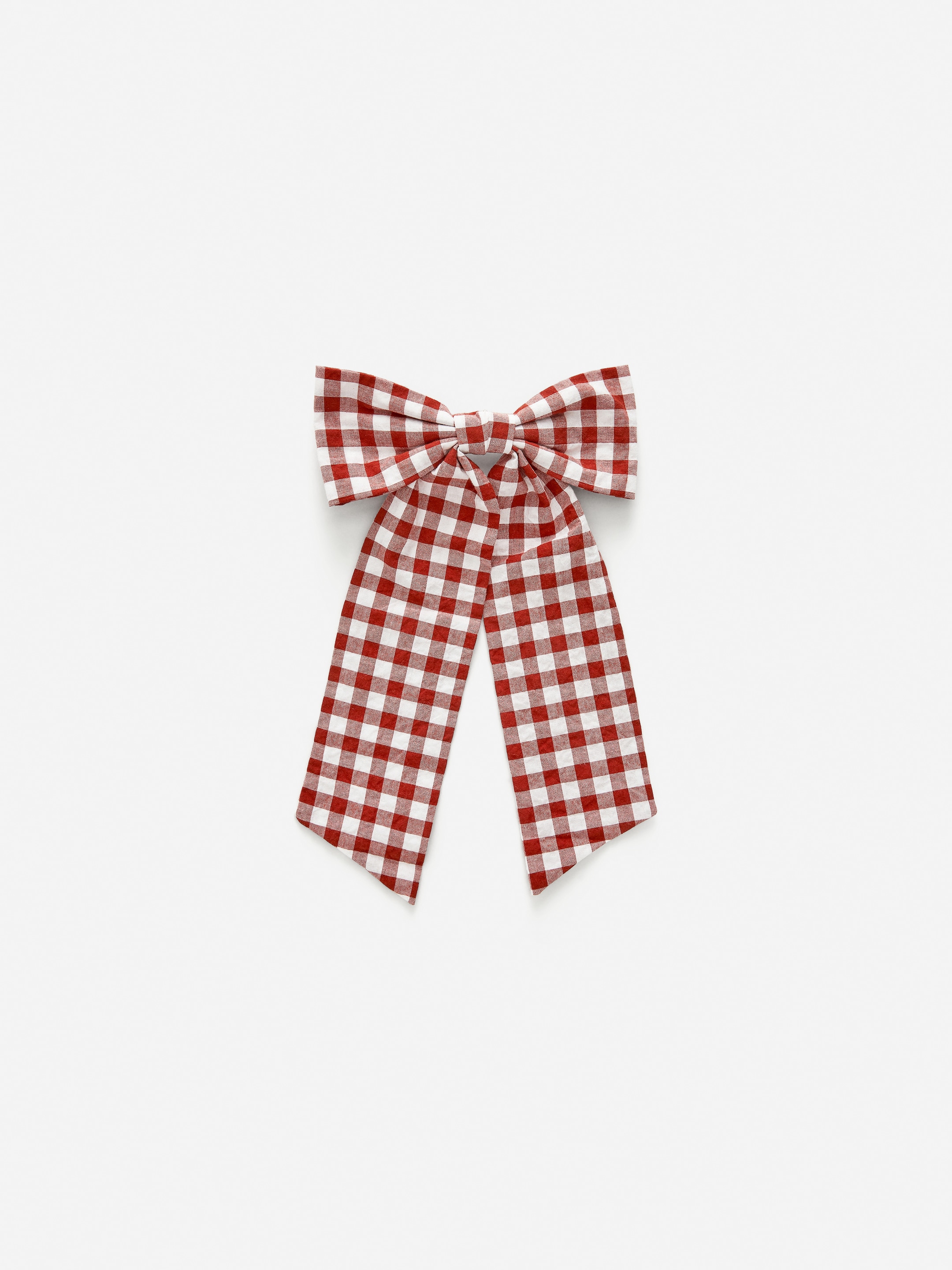 Seersucker Hair Bow - Brown/White - Women - StillMedia/DescriptiveStillLife - 1