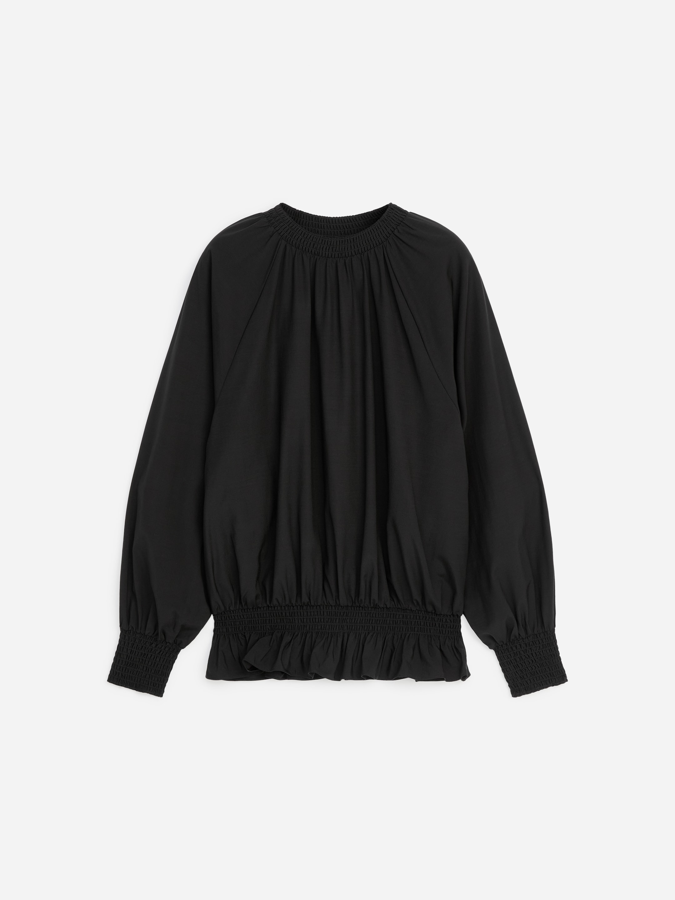 Gesmokte Bluse - Schwarz - Regular Fit - women - StillMedia/DescriptiveStillLife - 1