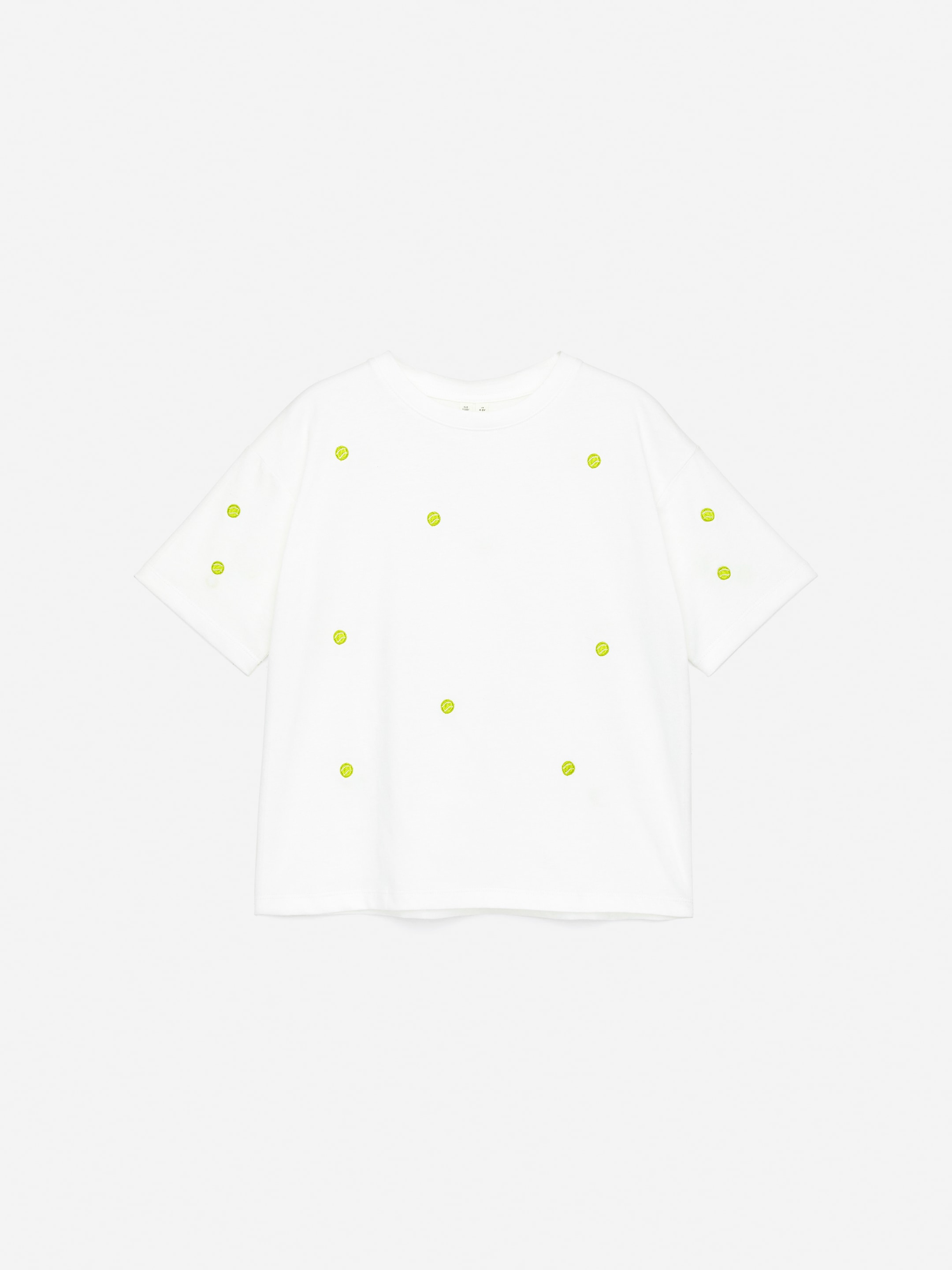 Oversized t-shirt - Vit/tennisbollar - Relaxed fit - Children - StillMedia/DescriptiveStillLife - 1