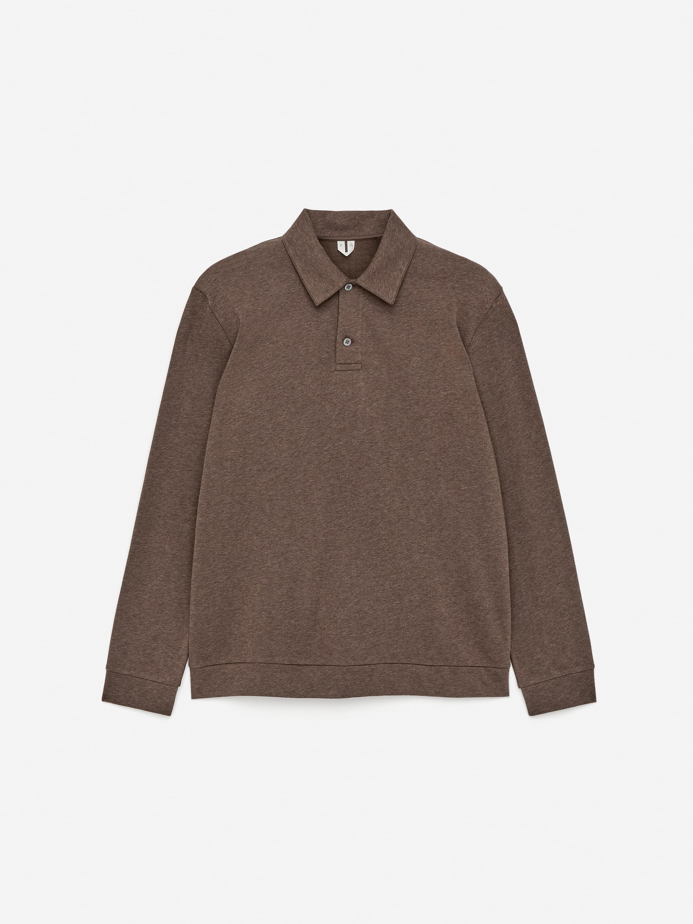 Pull polo en coton et lyocell - Taupe