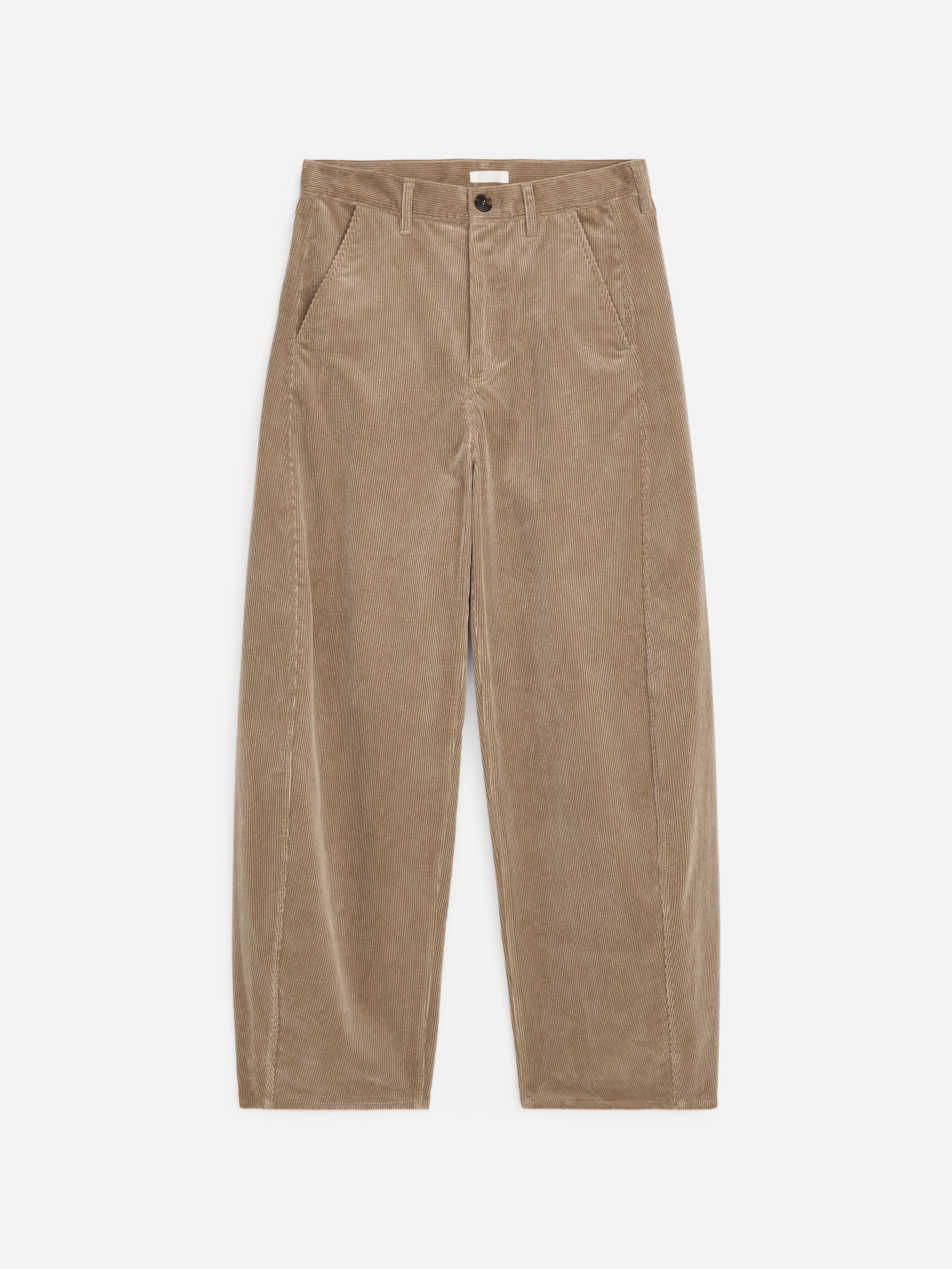 Pantalon barrel en velours côtelé - Beige/Bleu