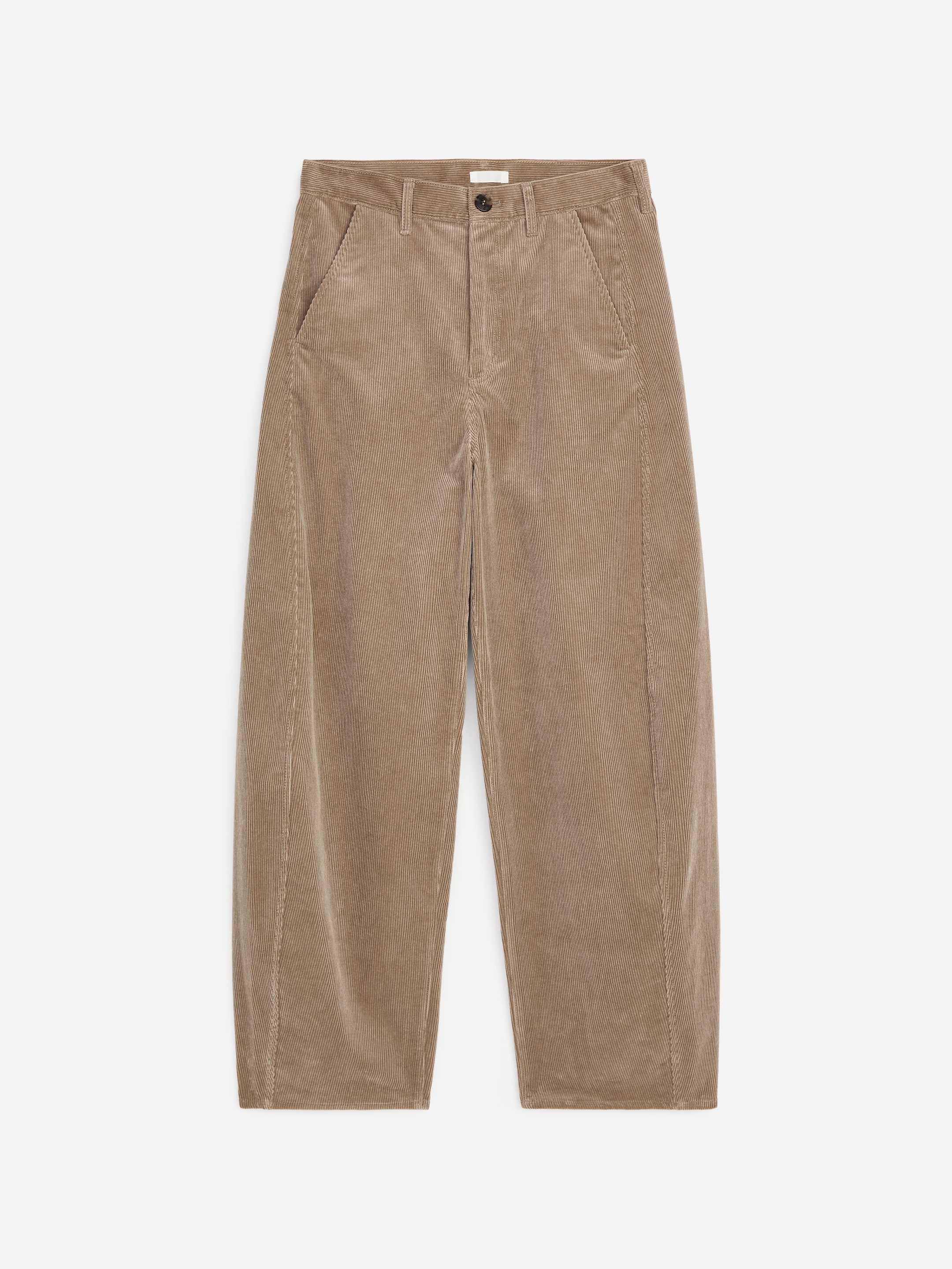 Corduroy Barrel Trousers - Beige - Regular fit - women - StillMedia/DescriptiveStillLife - 1
